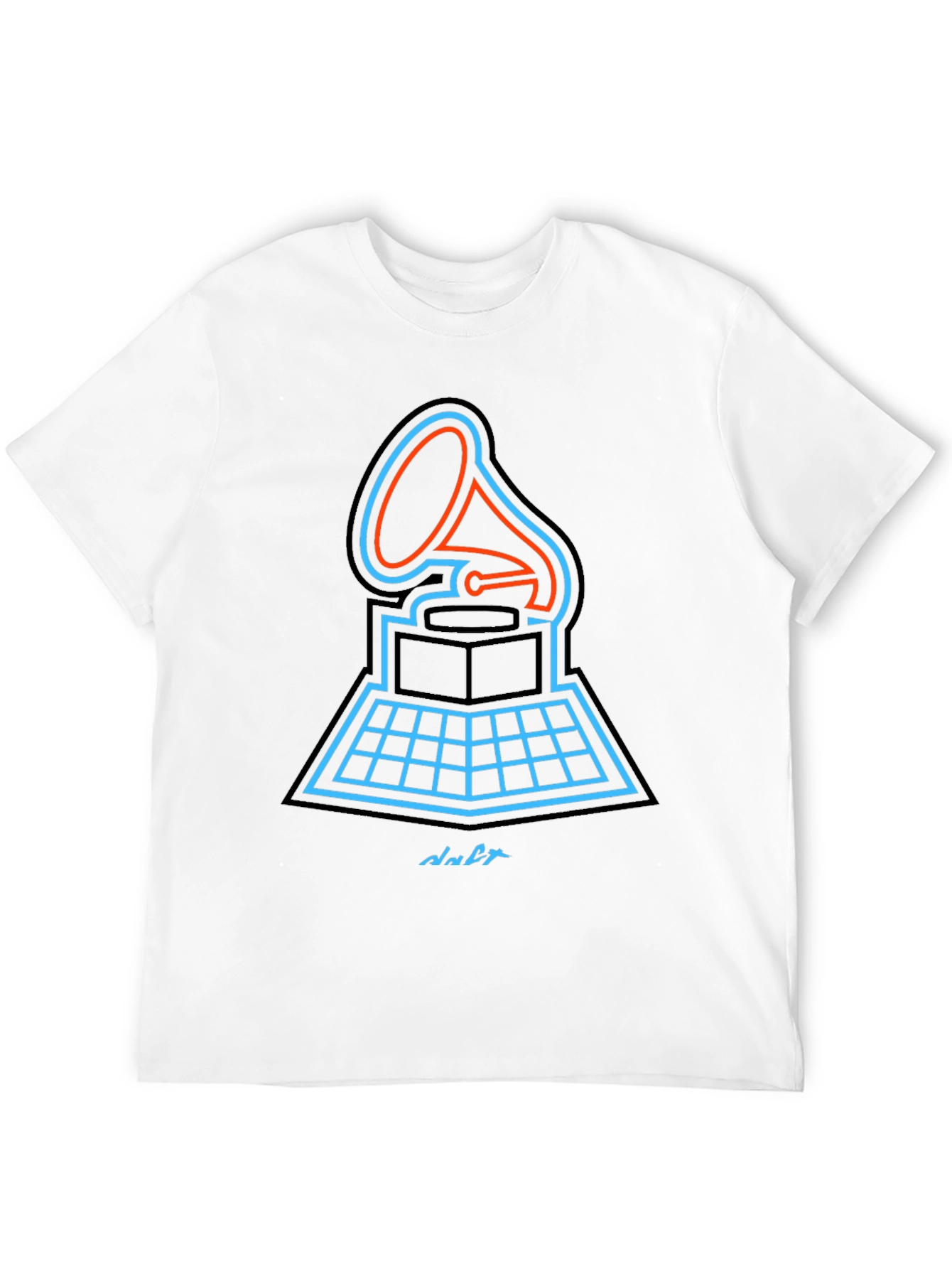 Retro Gramophone Graphic Tee - Music Lovers Black T-Shirt