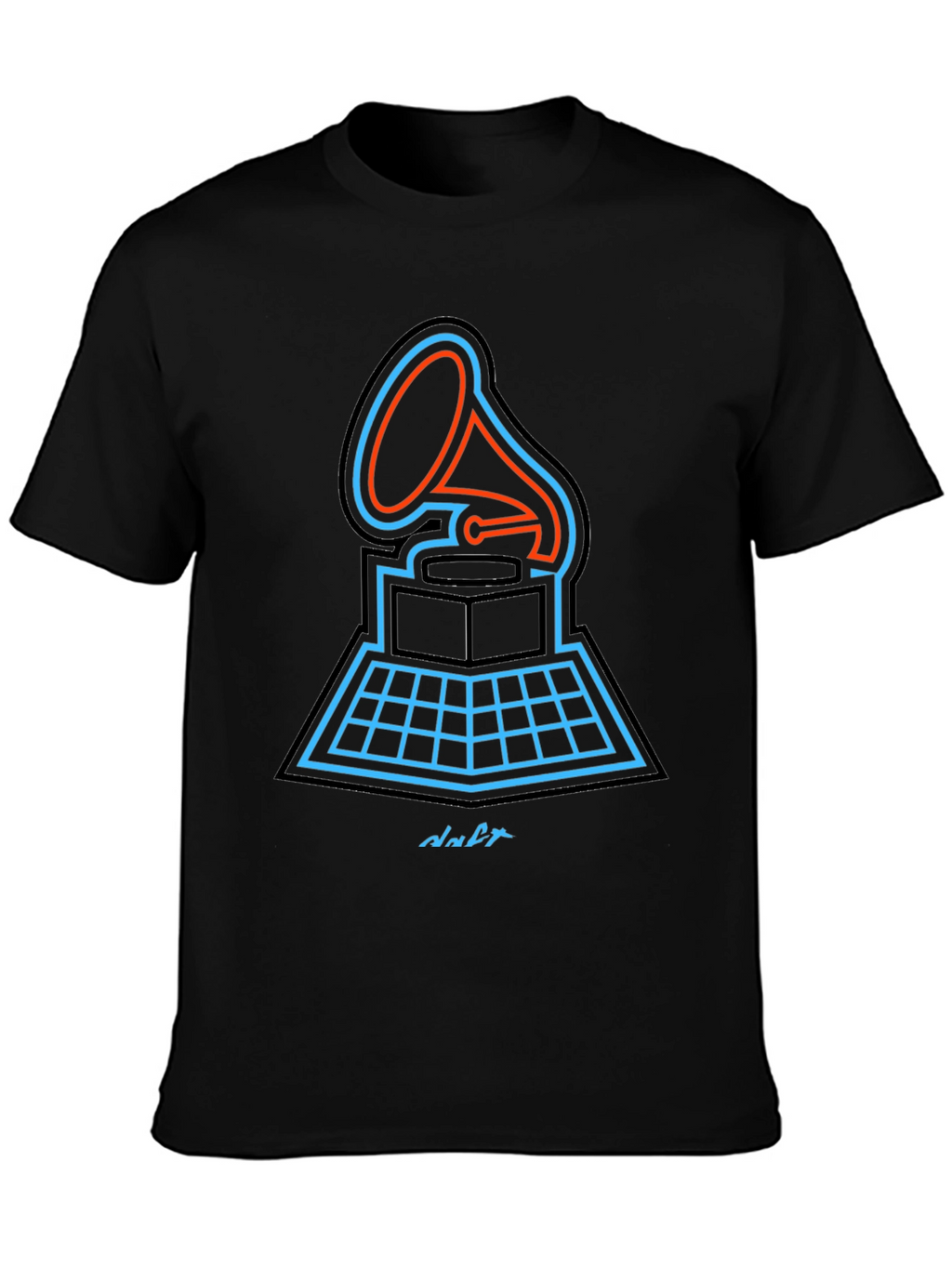 Retro Gramophone Graphic Tee - Music Lovers Black T-Shirt