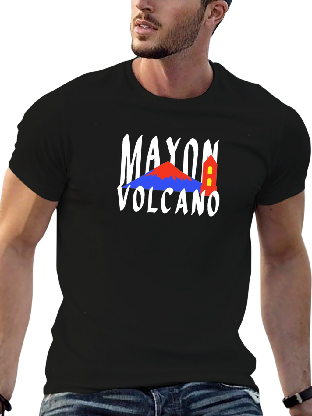 Mayon Volcano T-Shirt - Black Graphic Tee