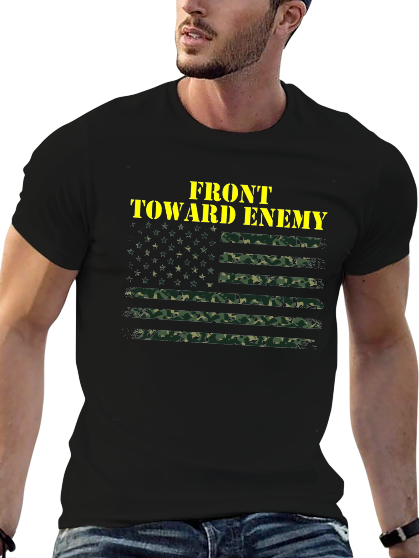 Front Toward Enemy Camo Flag T-Shirt
