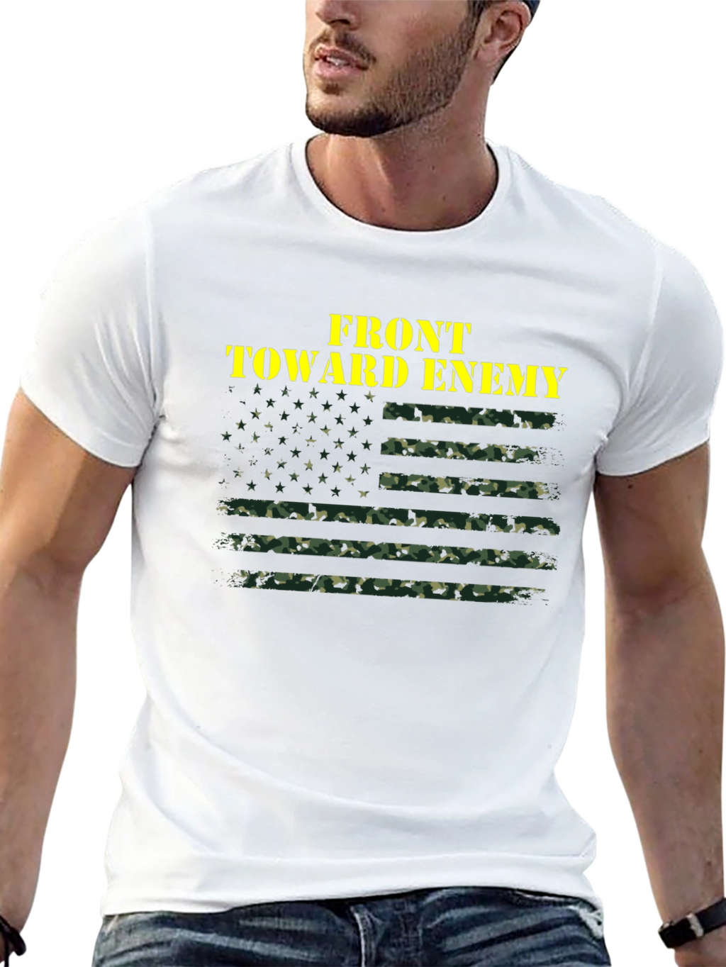 Front Toward Enemy Camo Flag T-Shirt