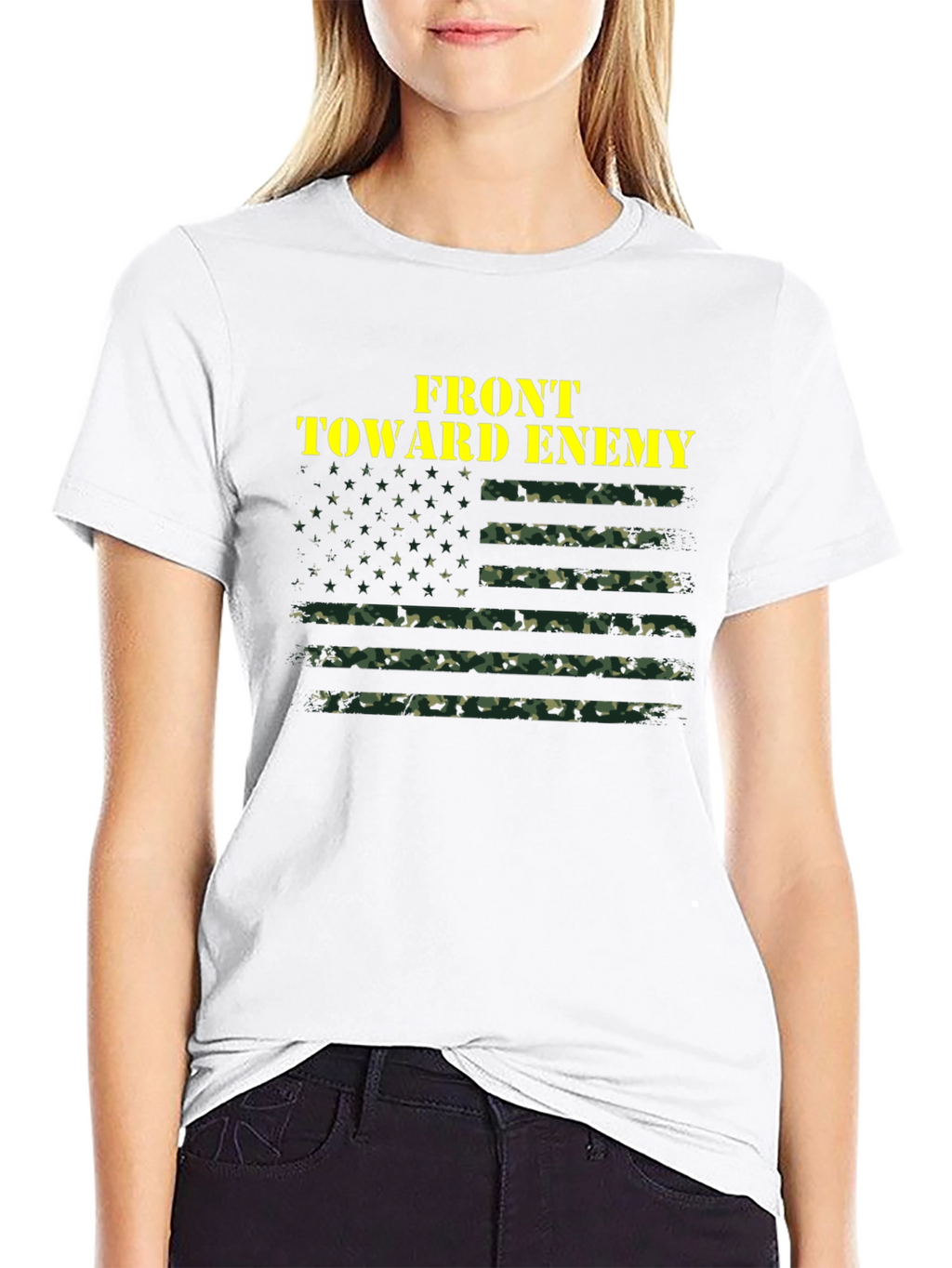 Front Toward Enemy Camo Flag T-Shirt