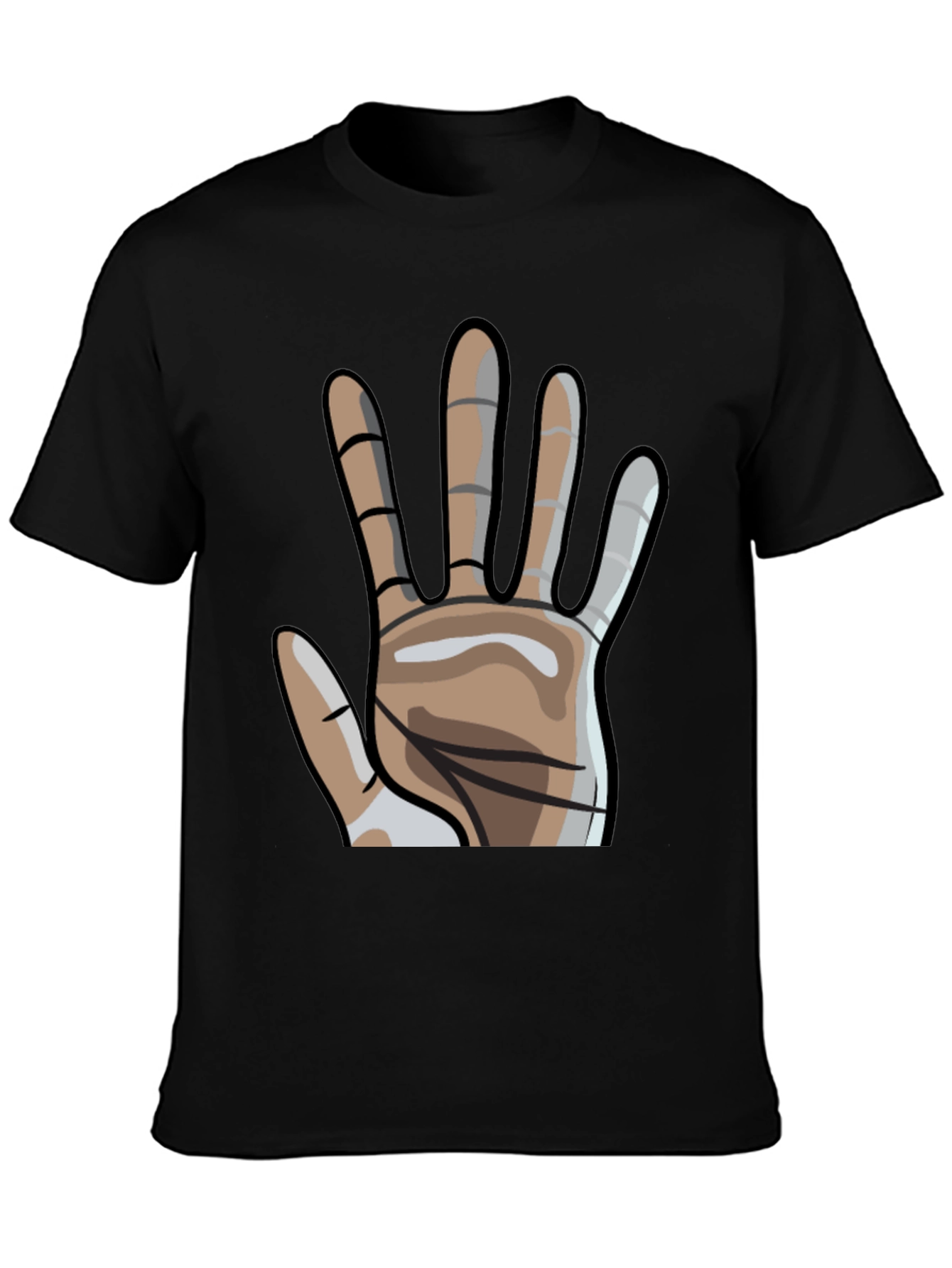 Graphic Hand Print Crew Neck T-Shirt