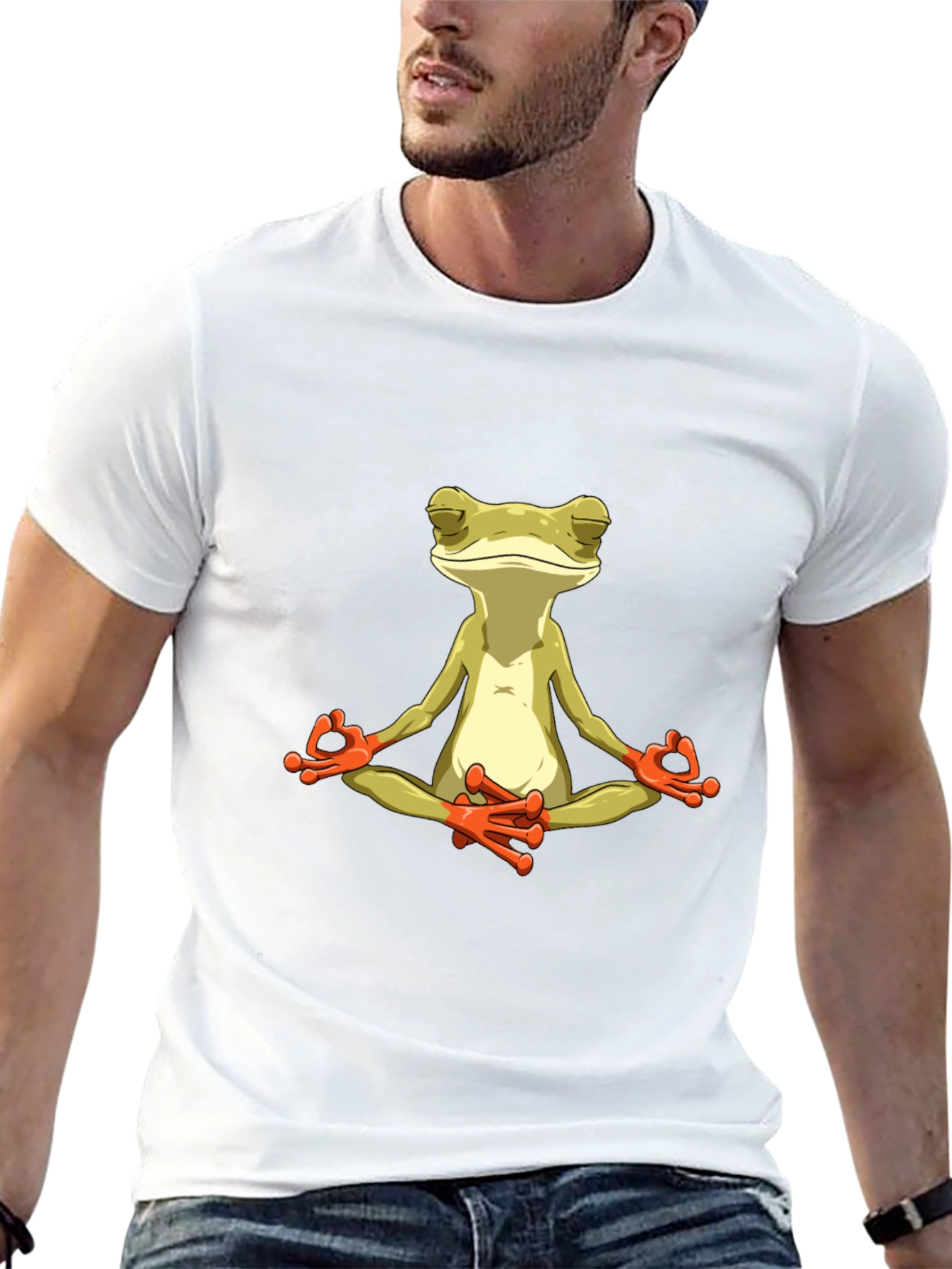 Meditating Frog Graphic Tee - Black T-Shirt