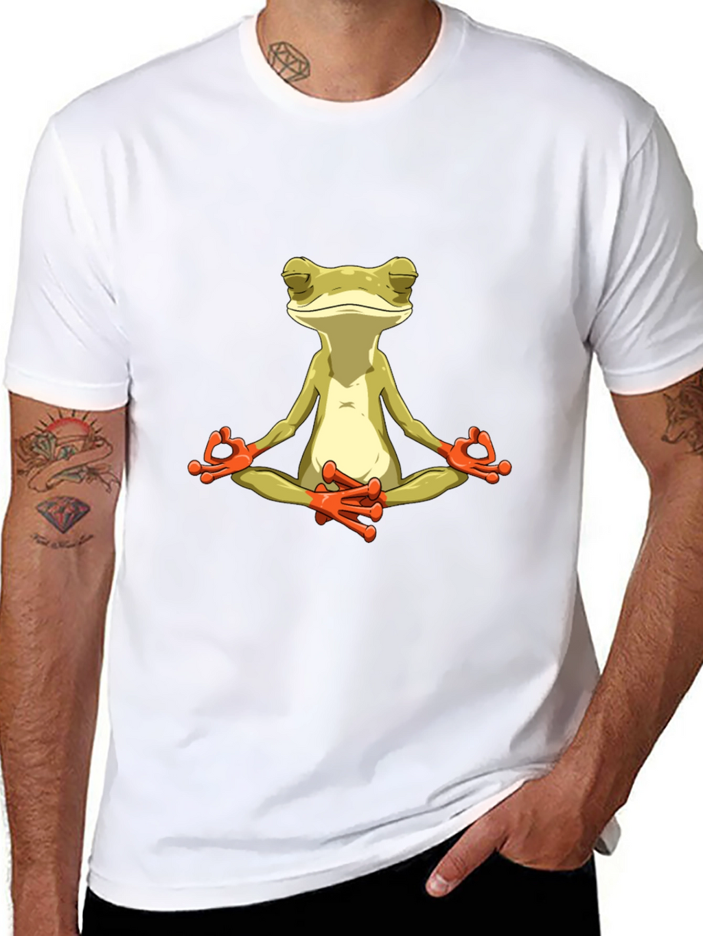 Meditating Frog Graphic Tee - Black T-Shirt