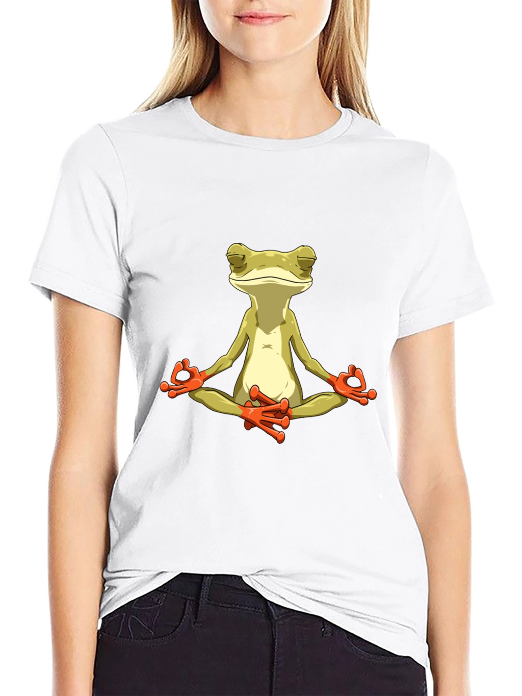 Meditating Frog Graphic Tee - Black T-Shirt