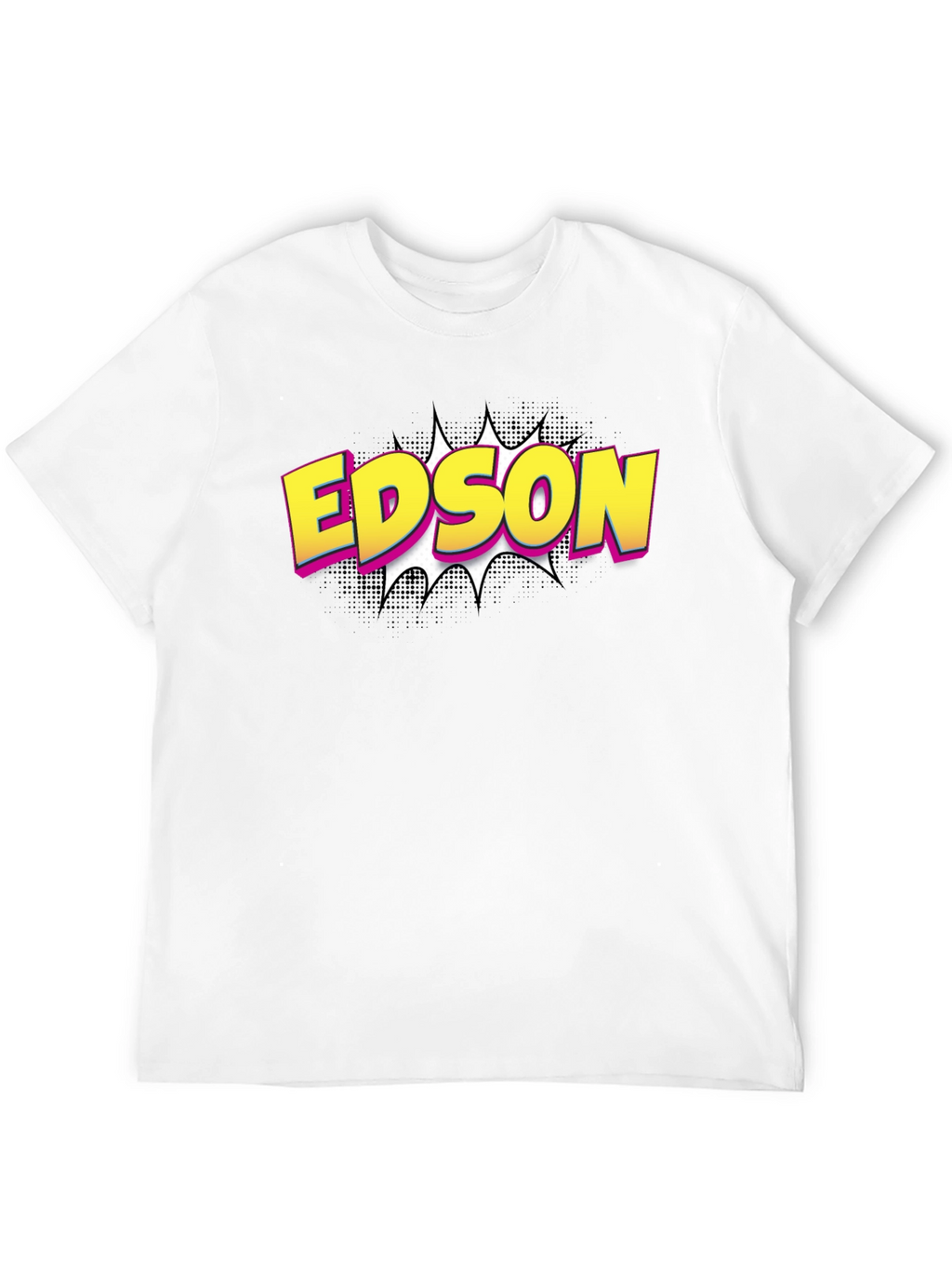 Edson Comic Style Graphic Tee - Black Cotton
