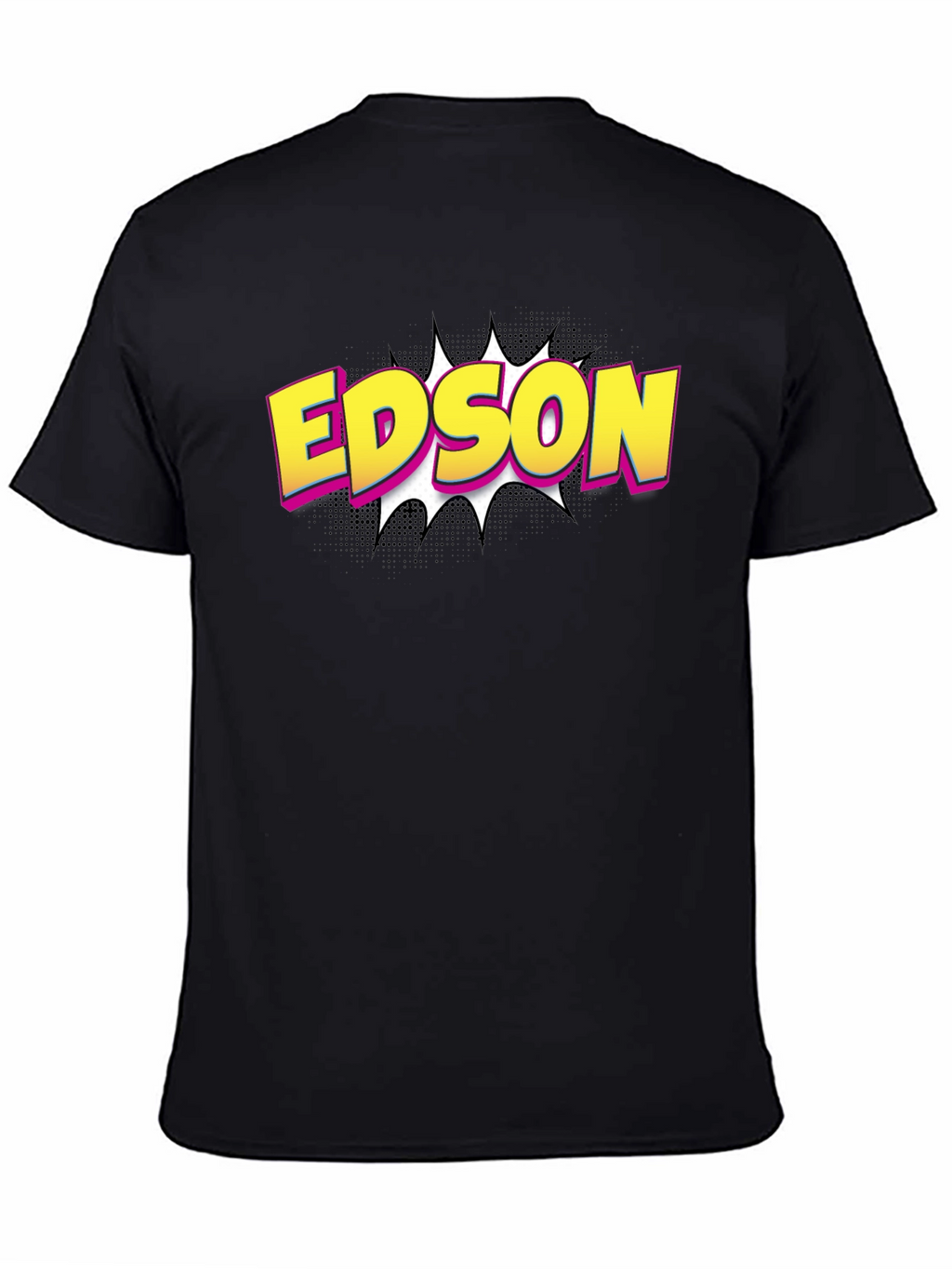 Edson Comic Style Graphic Tee - Black Cotton