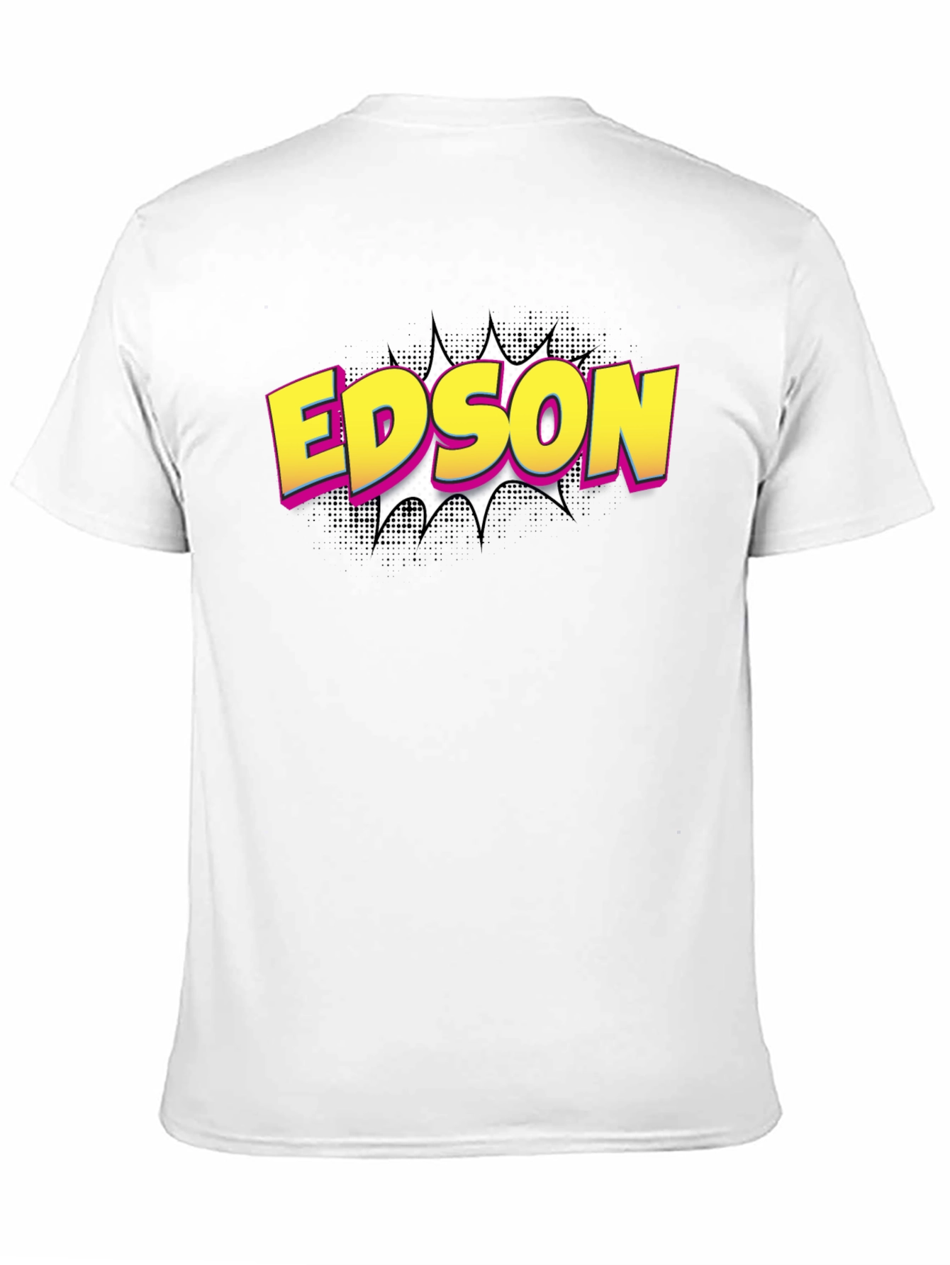 Edson Comic Style Graphic Tee - Black Cotton