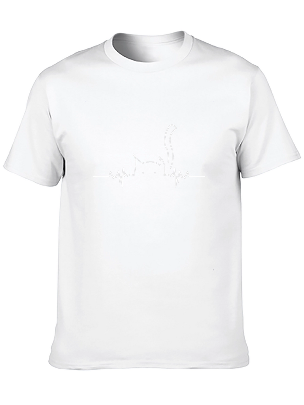 Cat Heartbeat T-Shirt - Black Unique Design