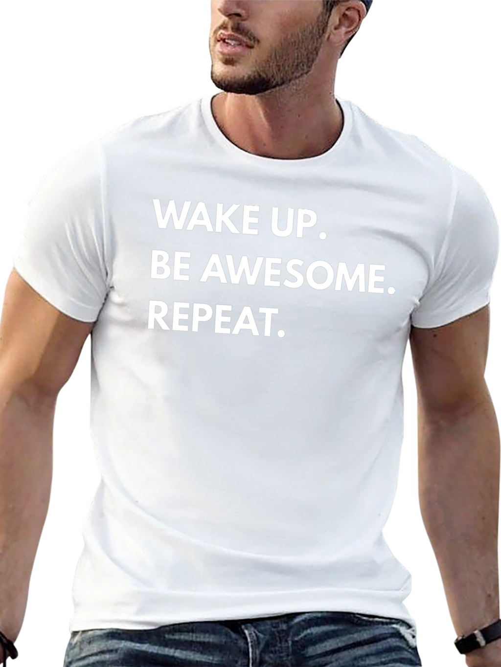 Wake Up Be Awesome Repeat Graphic Tee
