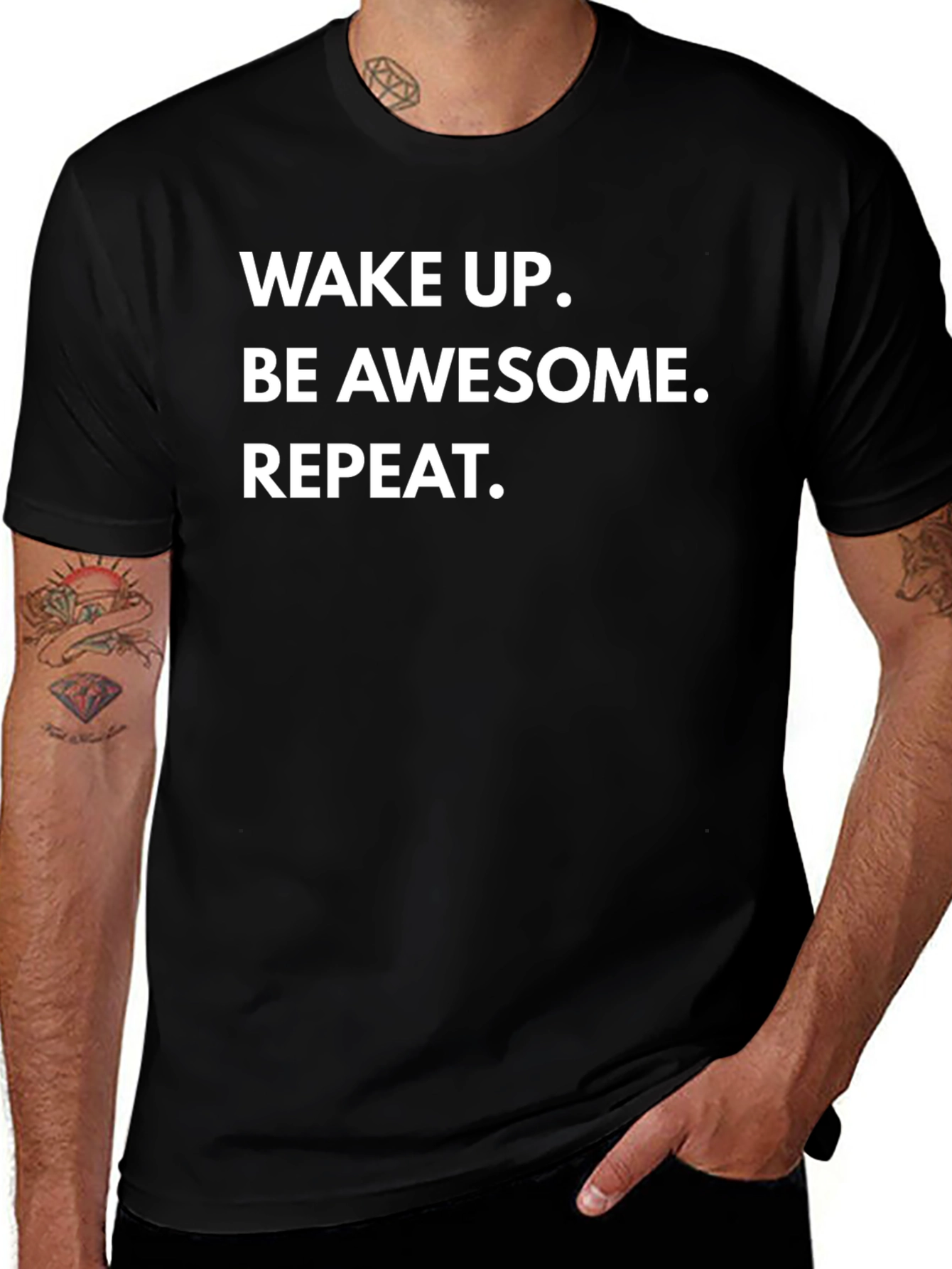 Wake Up Be Awesome Repeat Graphic Tee