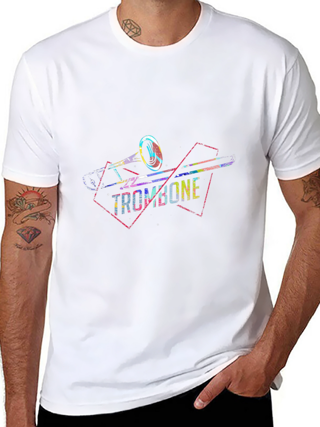 Trombone Graphic Tee - Music Lovers Shirt