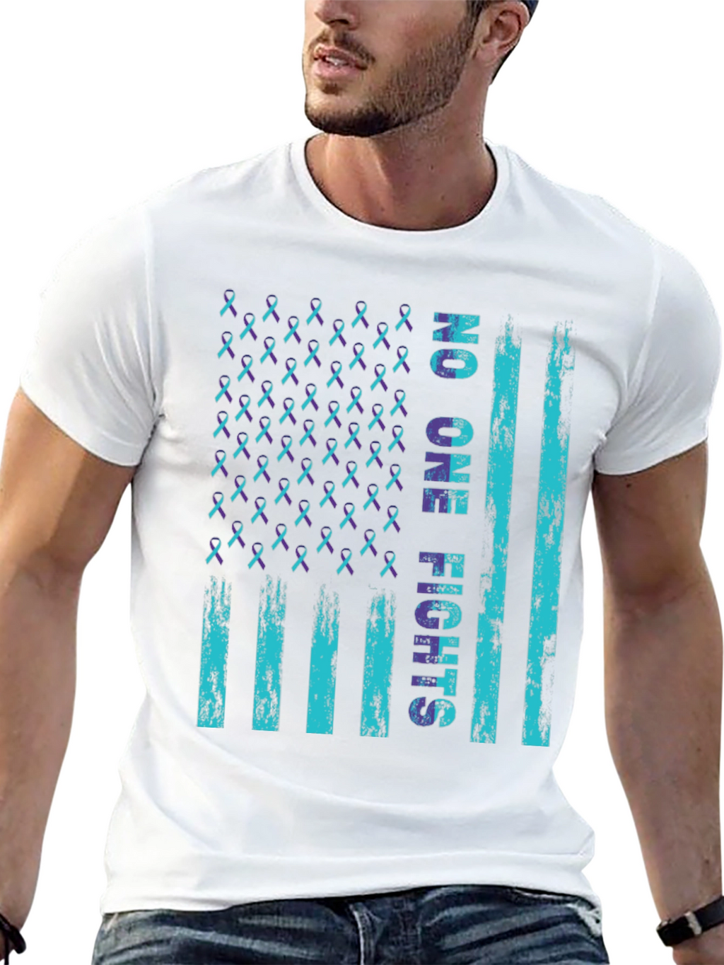 No One Fights Alone Awareness Flag T-Shirt