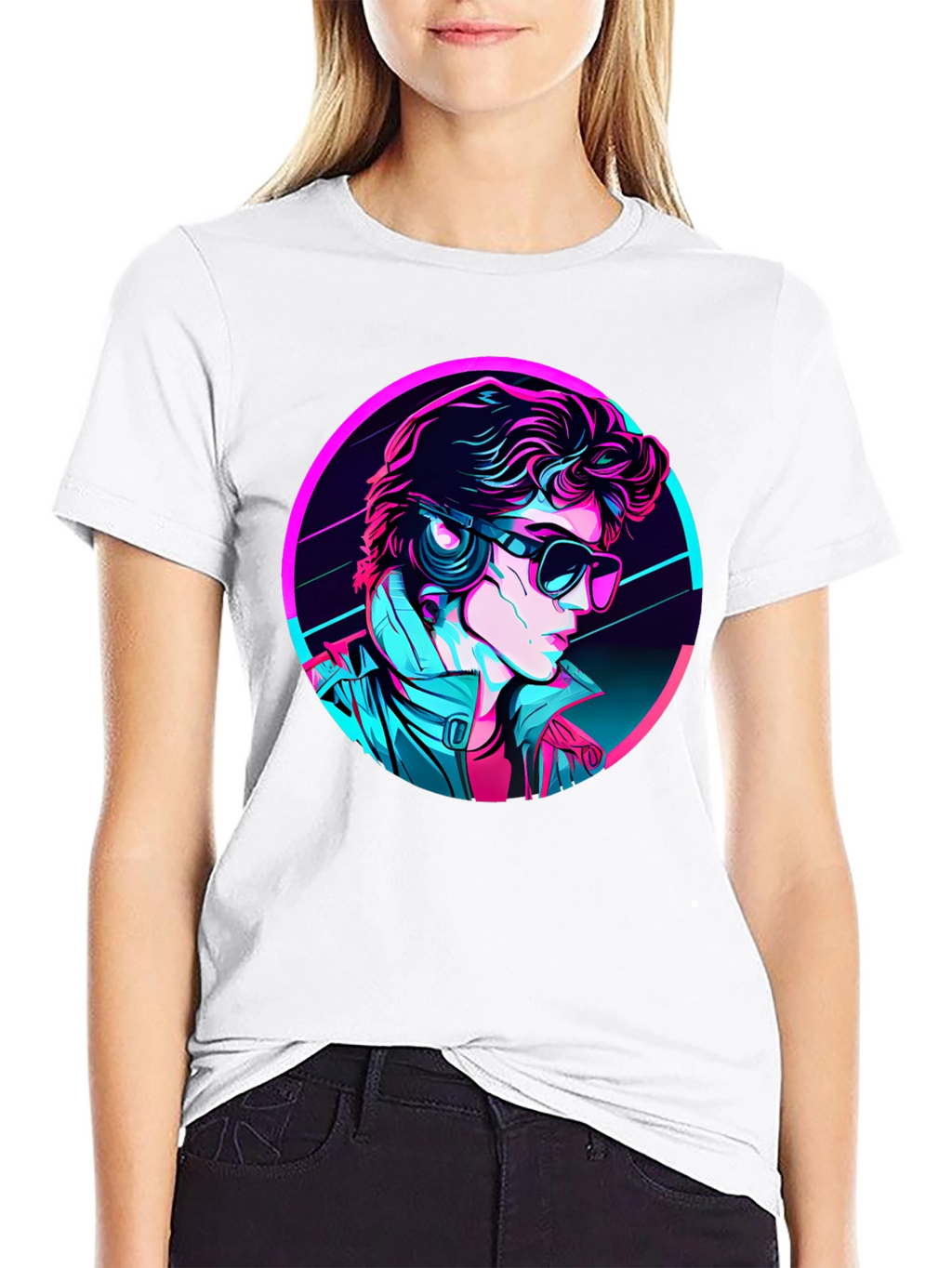 Retro Synthwave Graphic Tee - Black