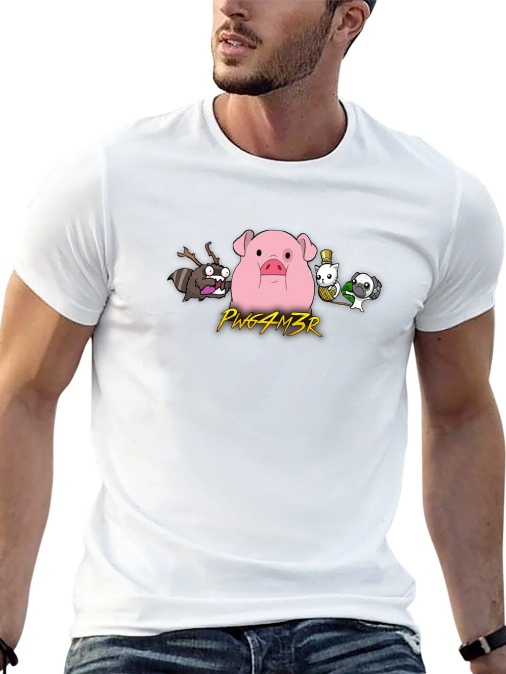 Gravity Falls Waddles & Friends Black T-Shirt
