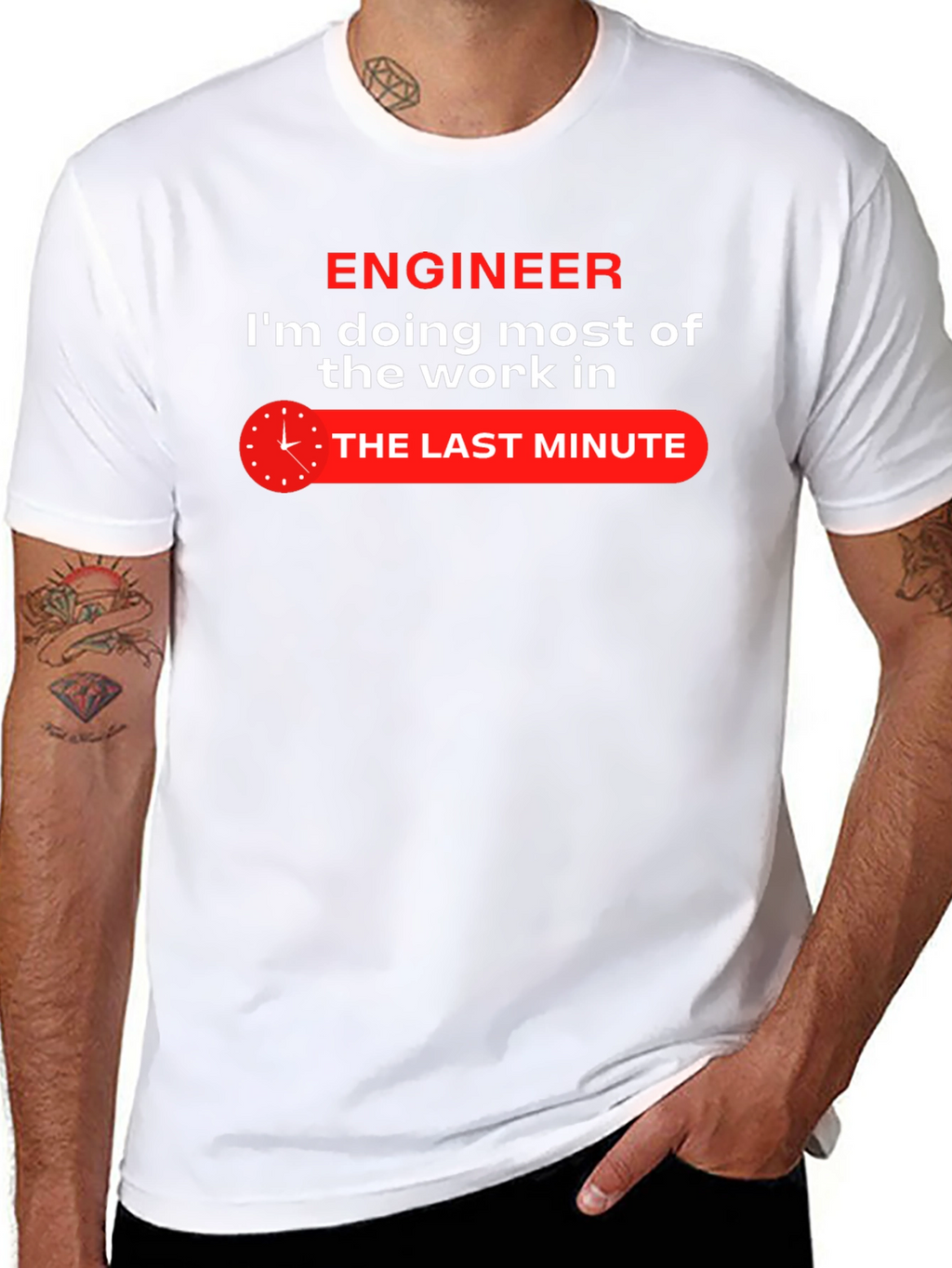 Engineer Last Minute Work Funny Black T-Shirt