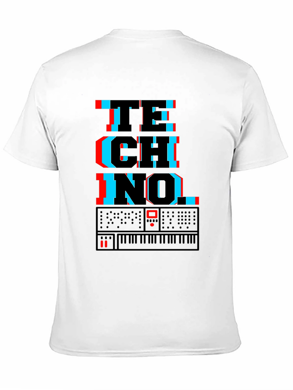Techno Synth Glitch Graphic T-Shirt