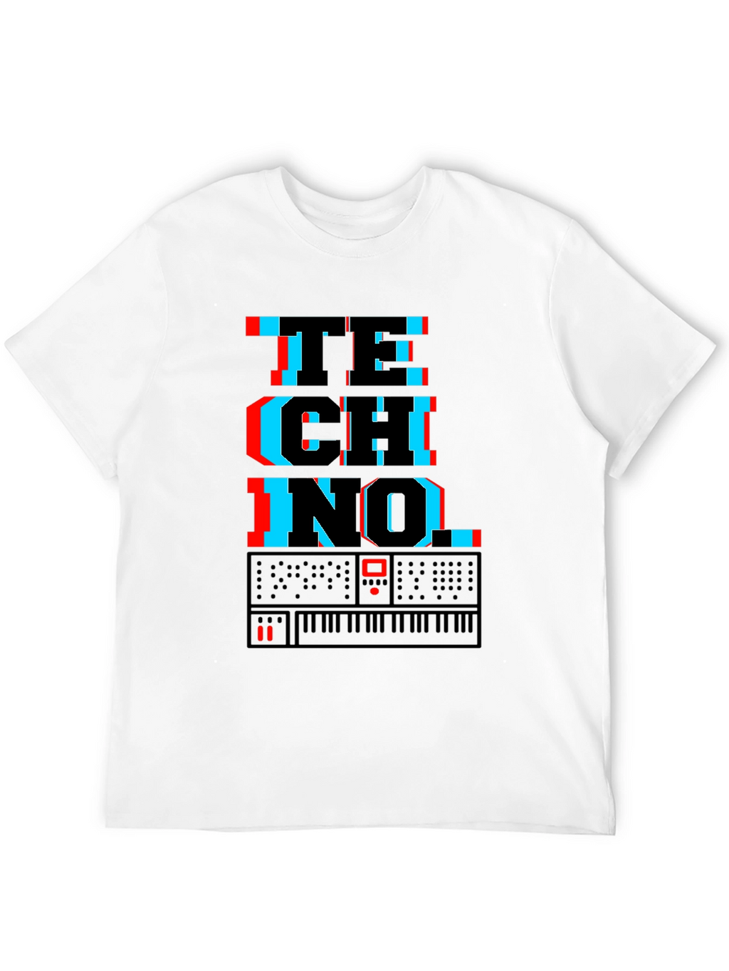 Techno Synth Glitch Graphic T-Shirt