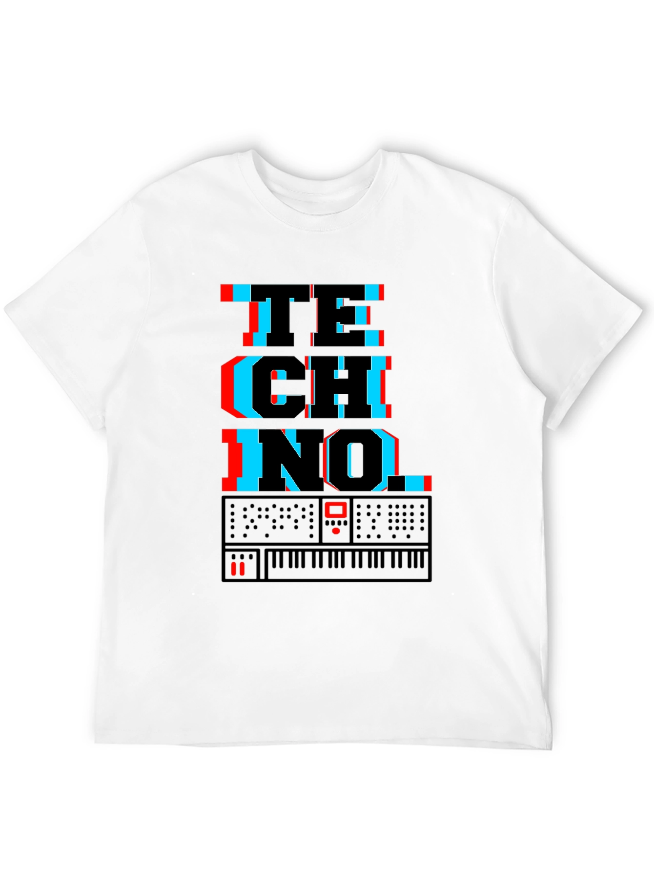 Techno Synth Glitch Graphic T-Shirt