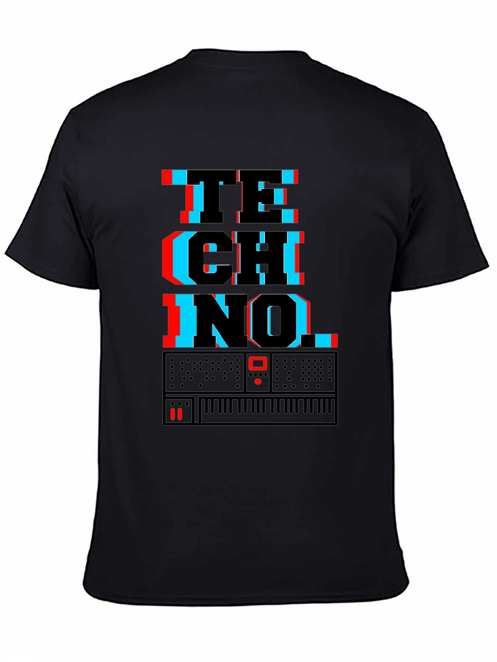 Techno Synth Glitch Graphic T-Shirt