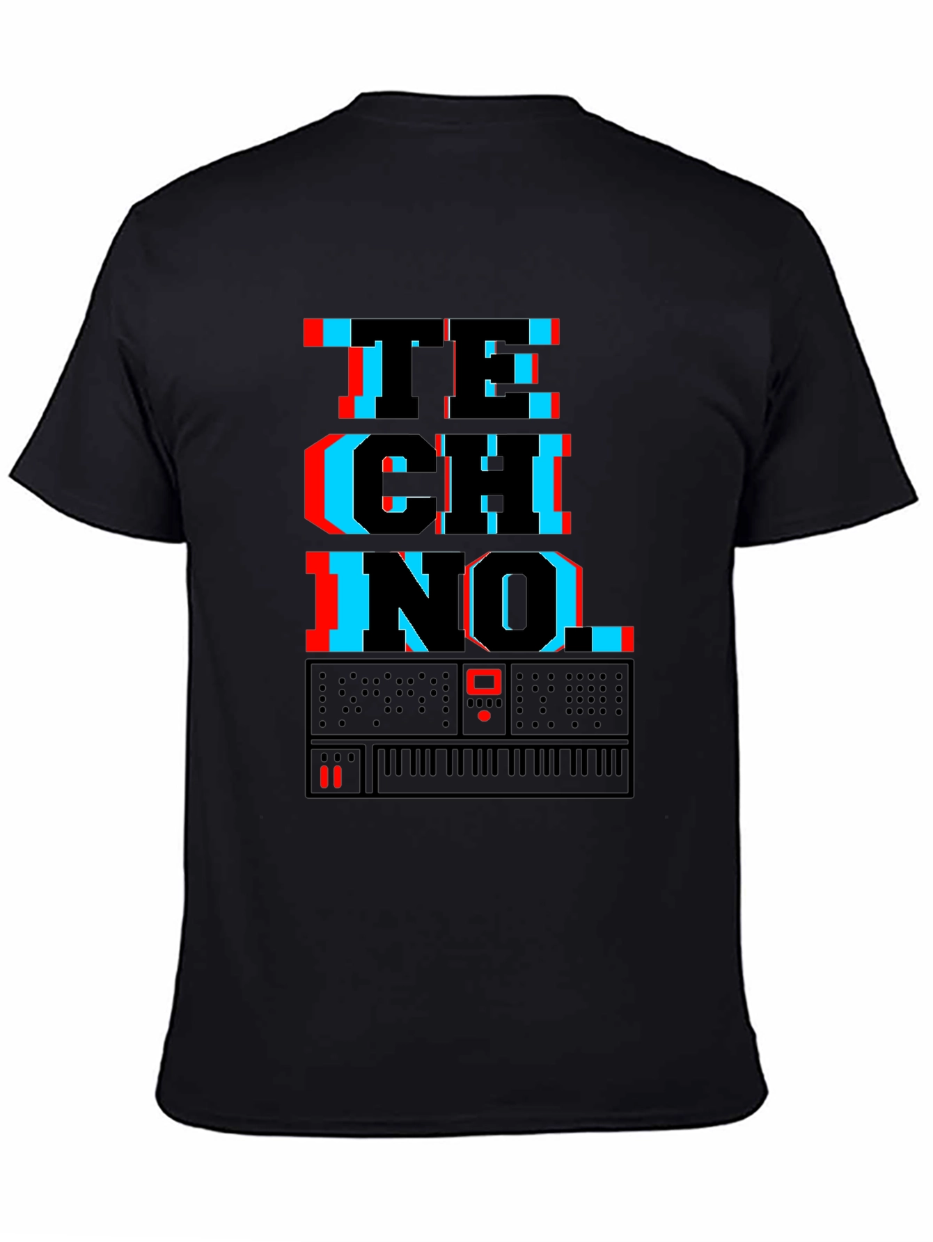 Techno Synth Glitch Graphic T-Shirt