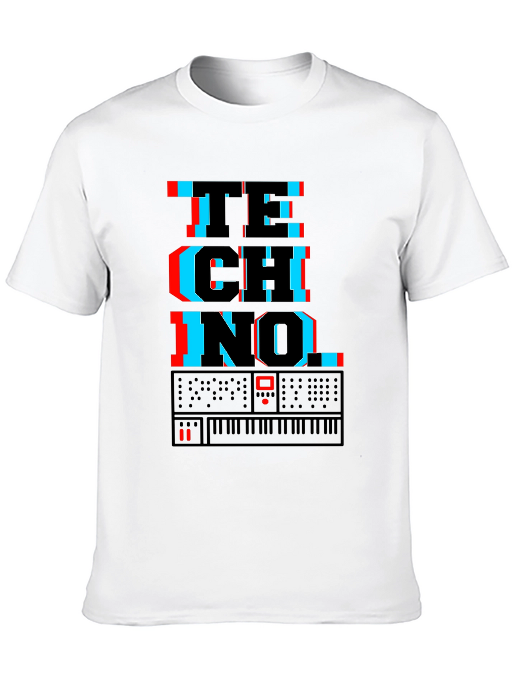 Techno Synth Glitch Graphic T-Shirt