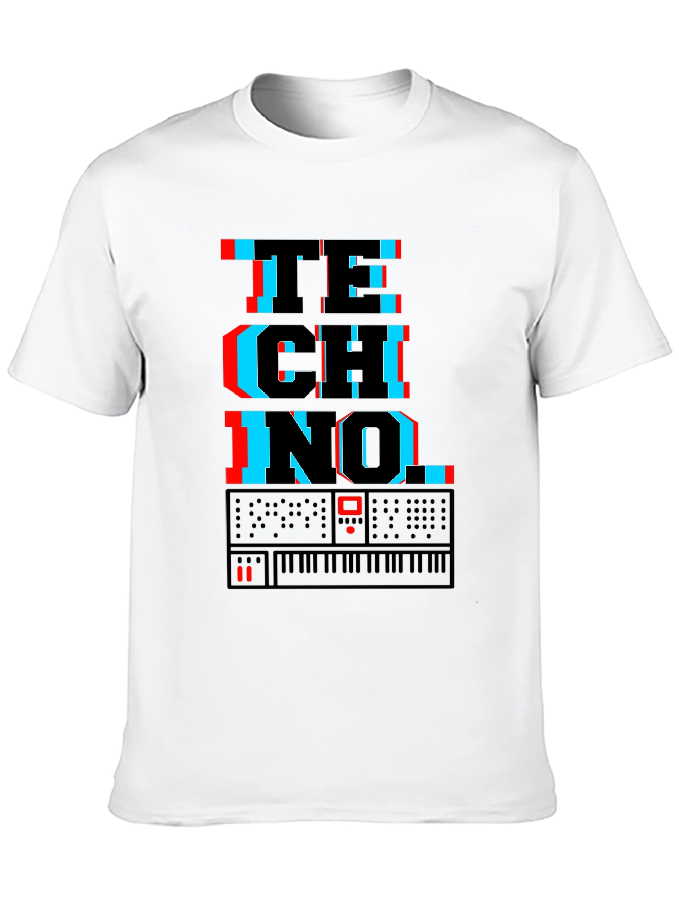 Techno Synth Glitch Graphic T-Shirt