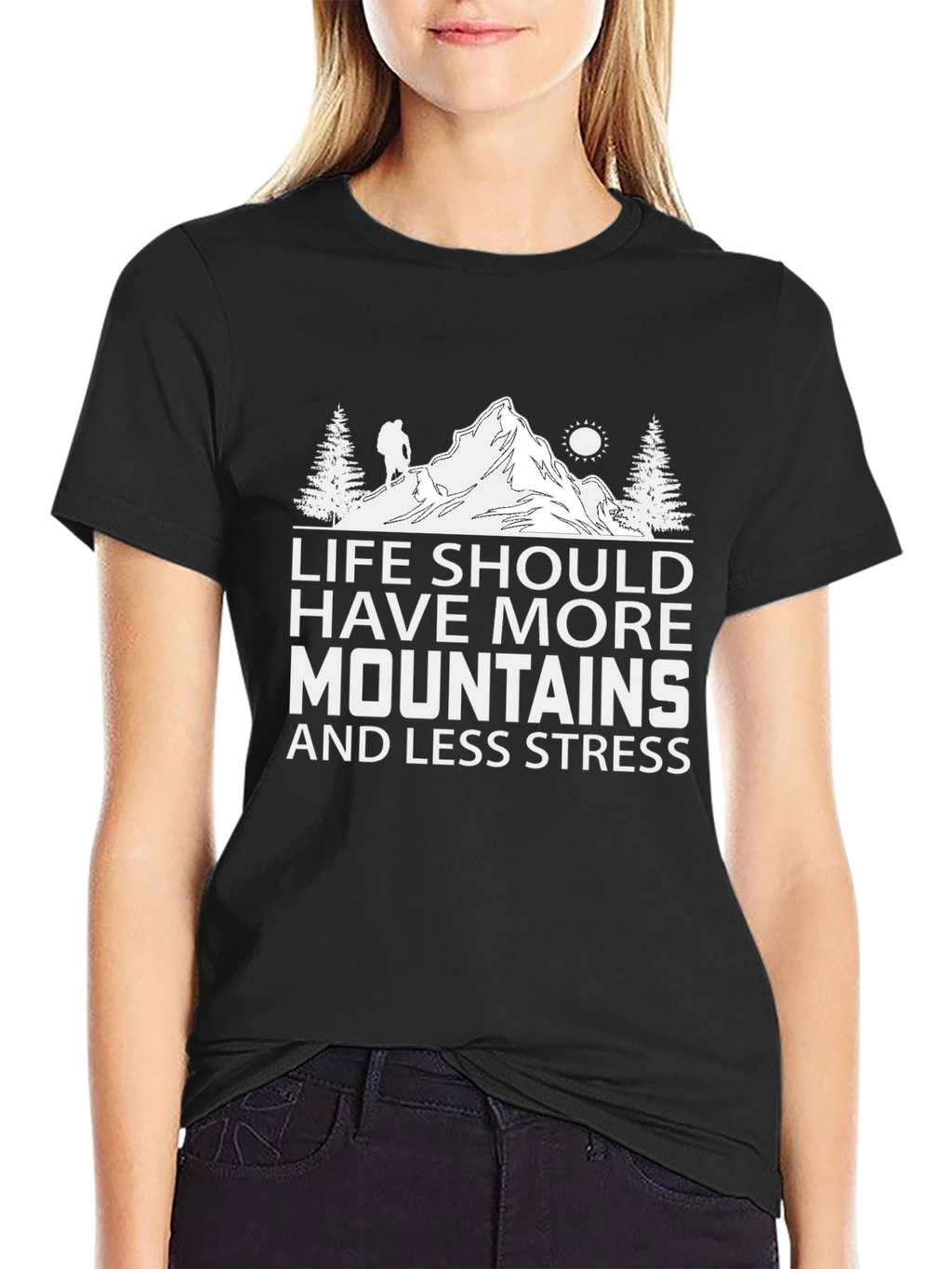 Mountains & Less Stress Graphic Tee