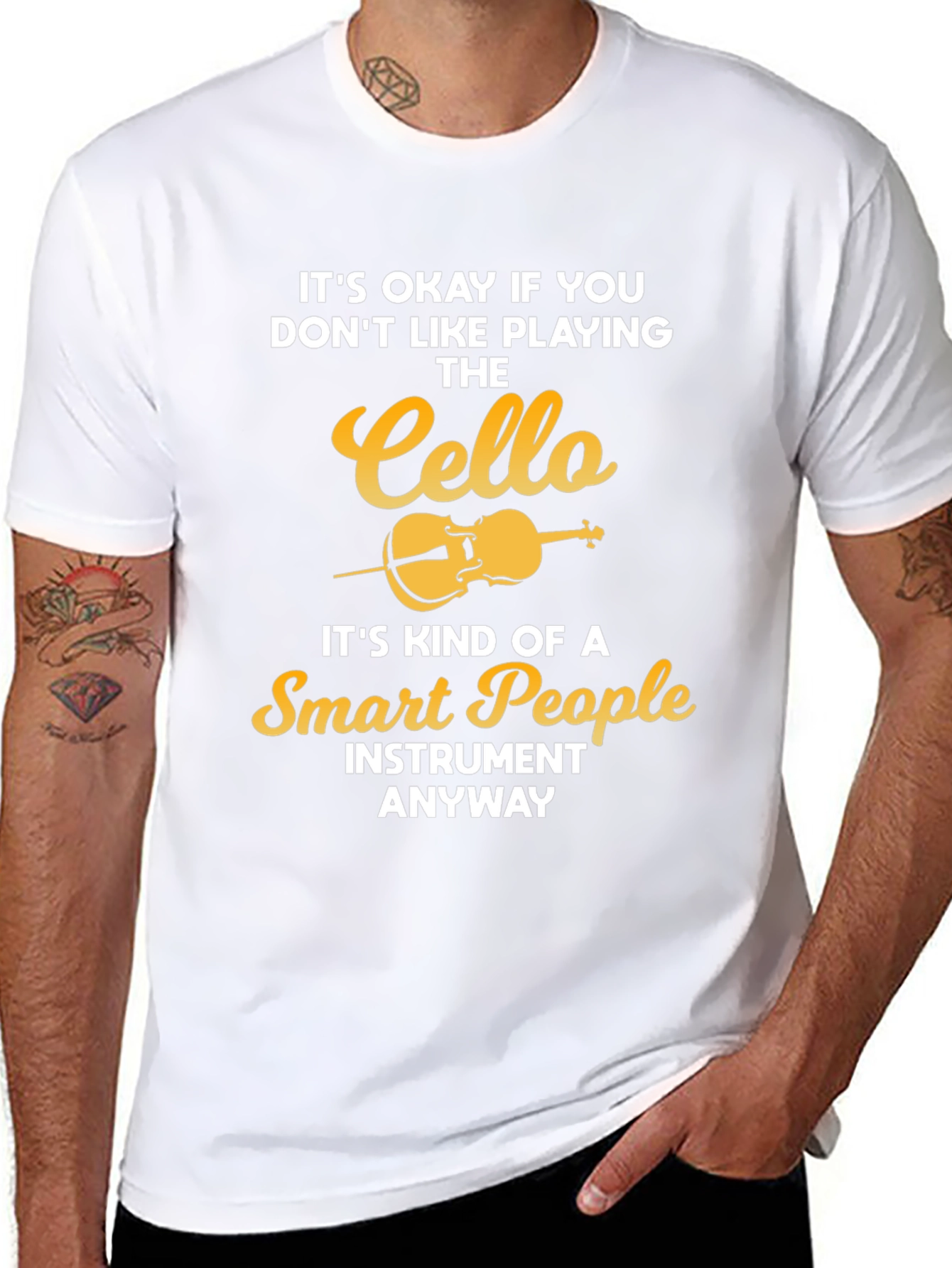 Cello Lovers Black T-Shirt - Smart People Instrument