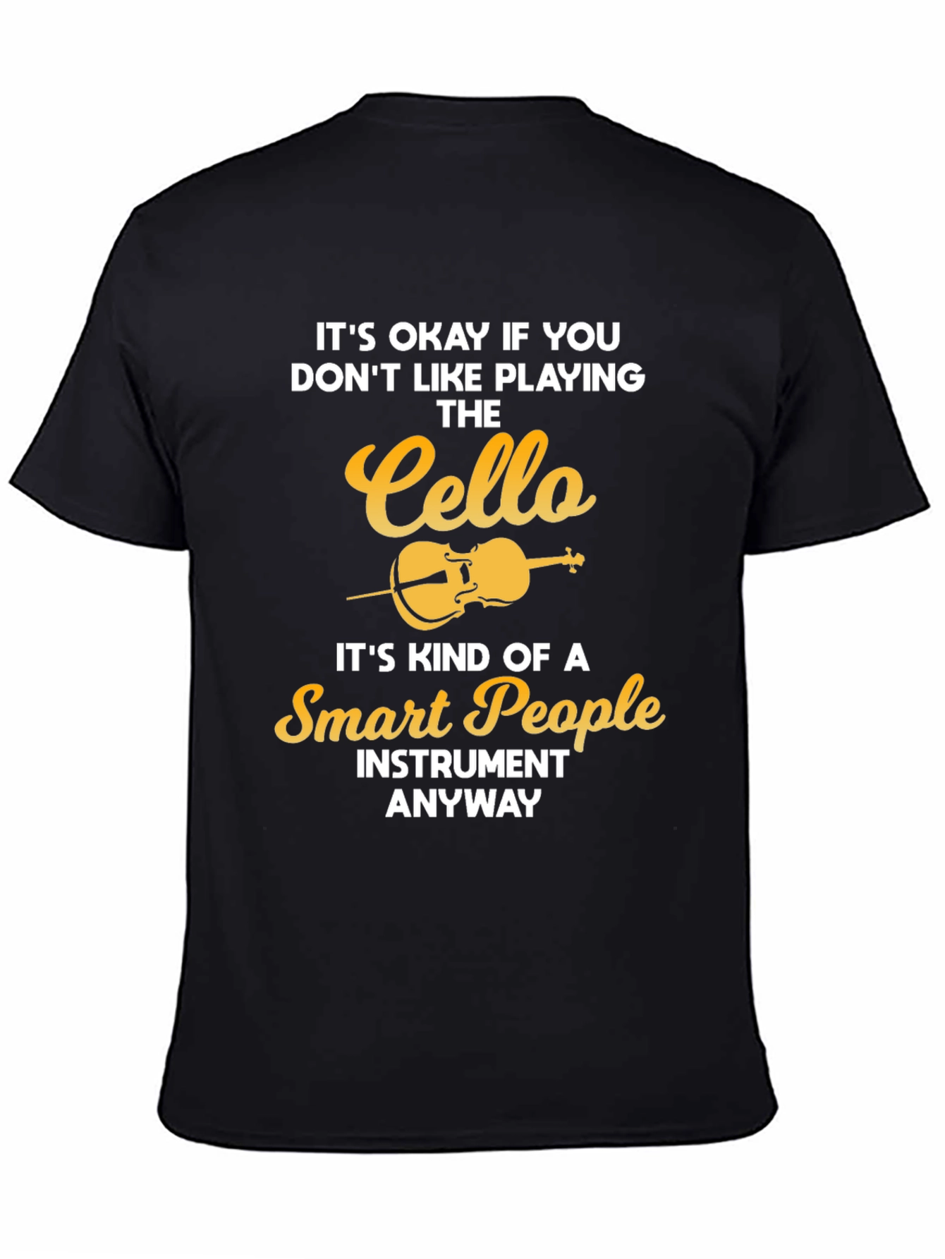 Cello Lovers Black T-Shirt - Smart People Instrument