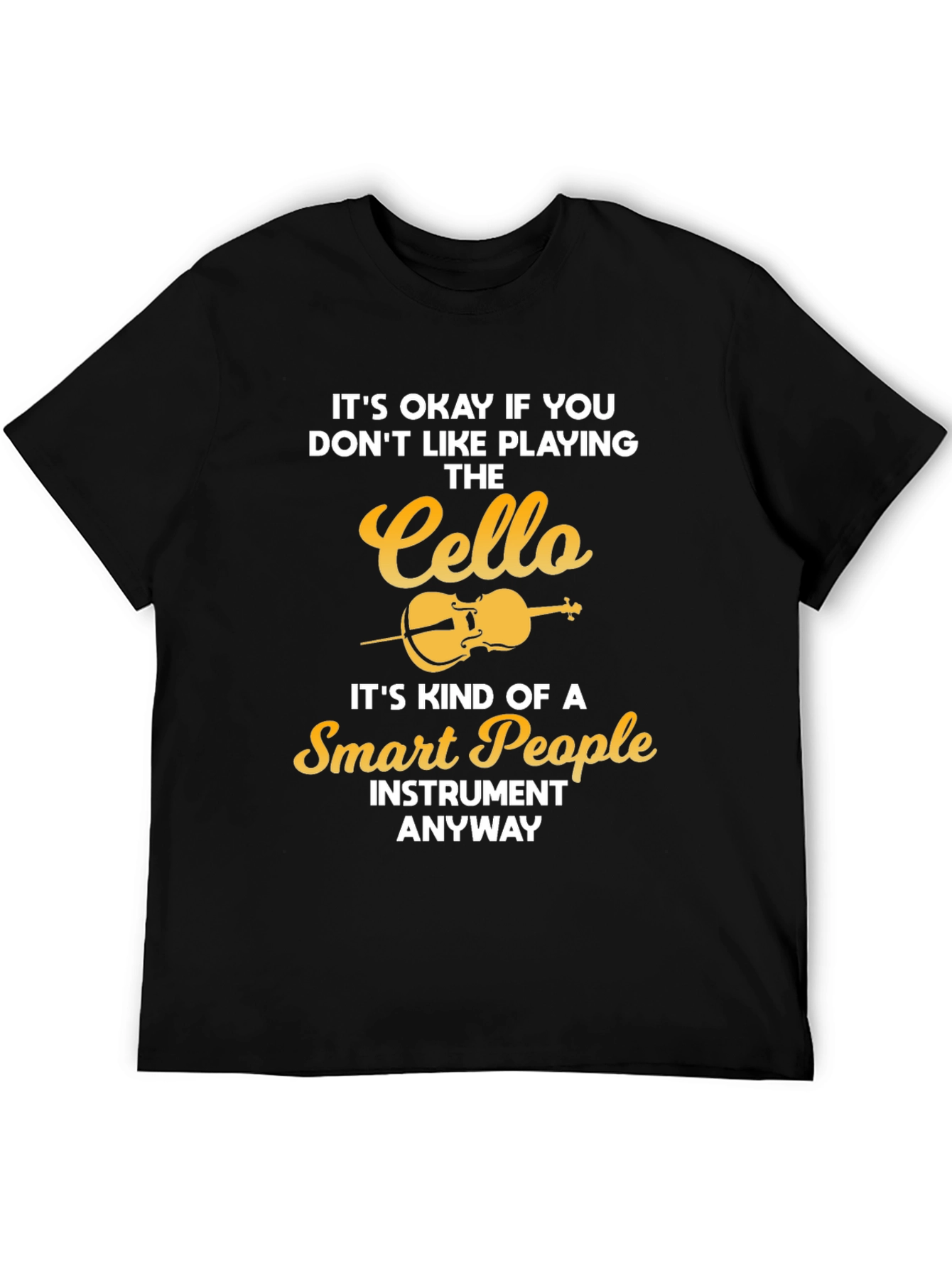 Cello Lovers Black T-Shirt - Smart People Instrument