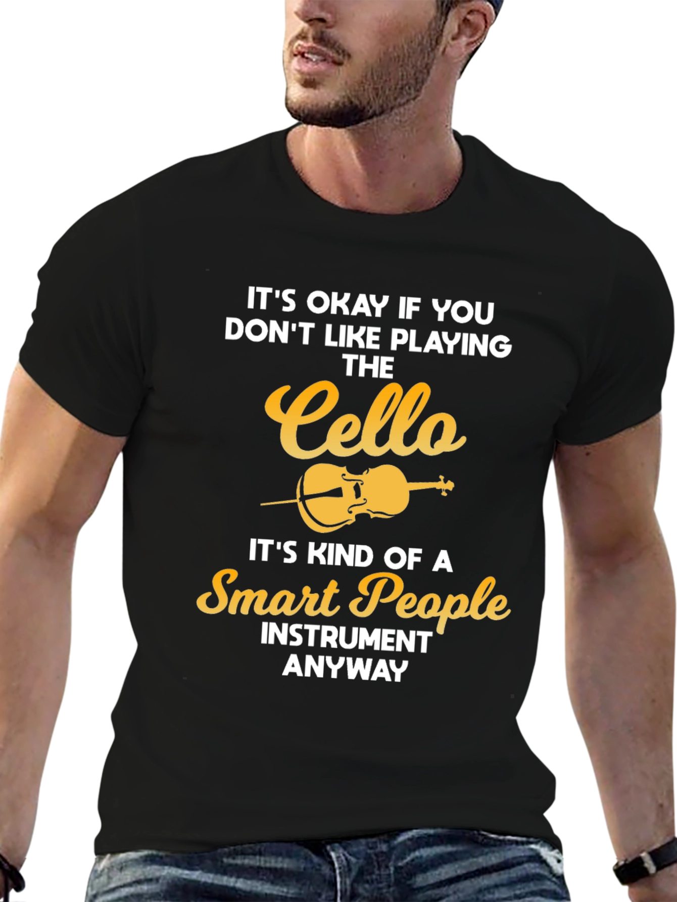 Cello Lovers Black T-Shirt - Smart People Instrument