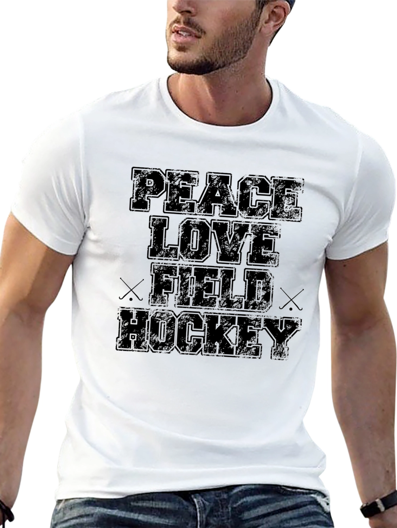 Peace Love Field Hockey Graphic T-Shirt