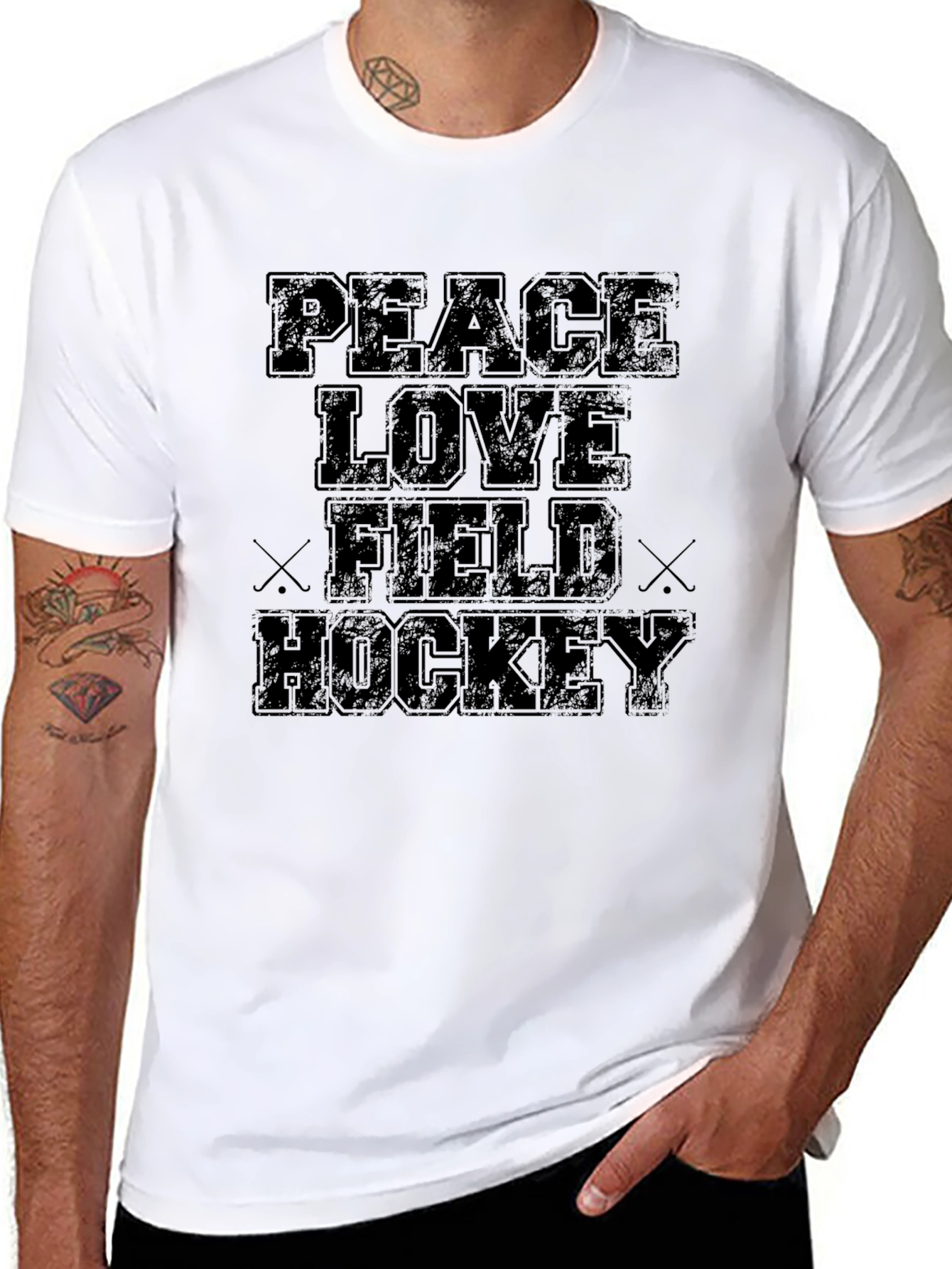 Peace Love Field Hockey Graphic T-Shirt