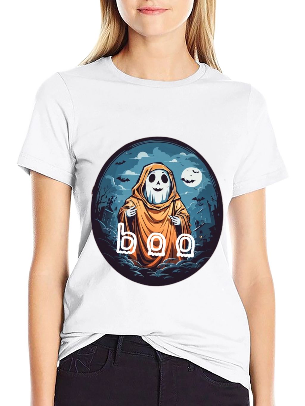 Boo Ghost Halloween T-Shirt - Spooky Season Style