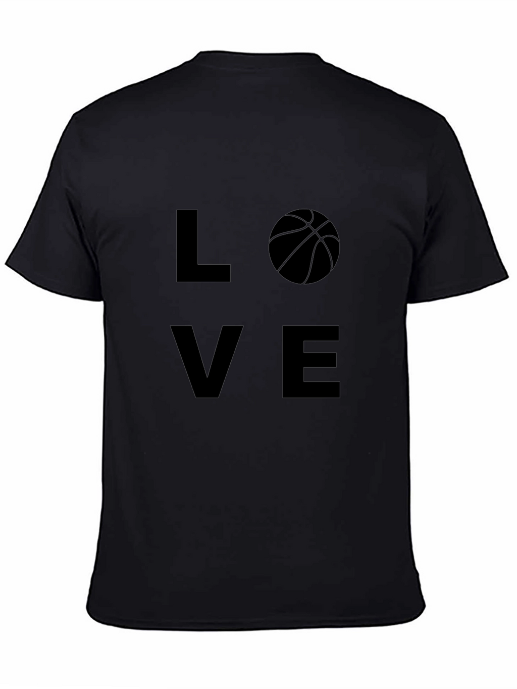 Love Basketball Graphic Tee - Black Cotton Blend