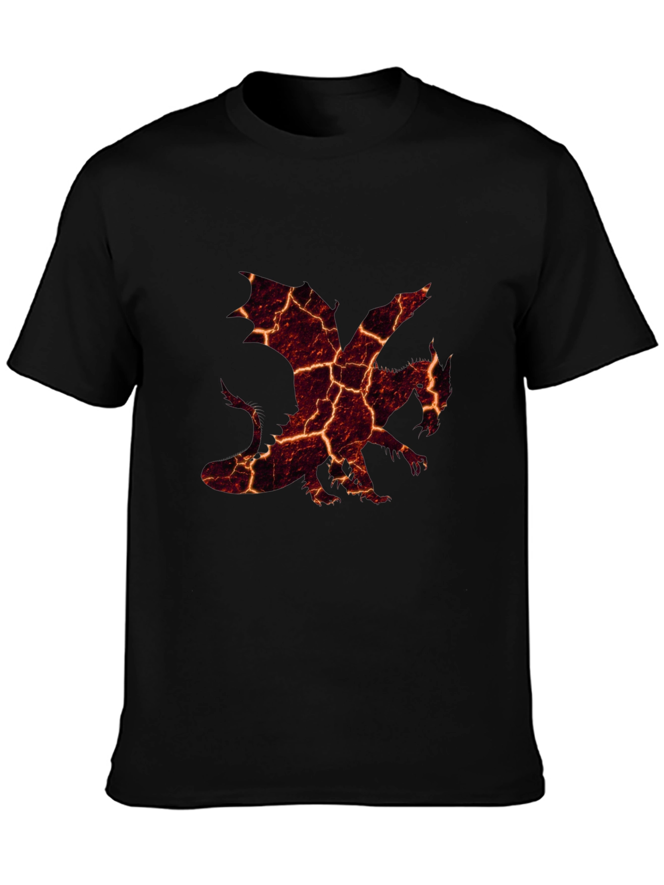 Fiery Dragon Graphic Black T-Shirt for Men
