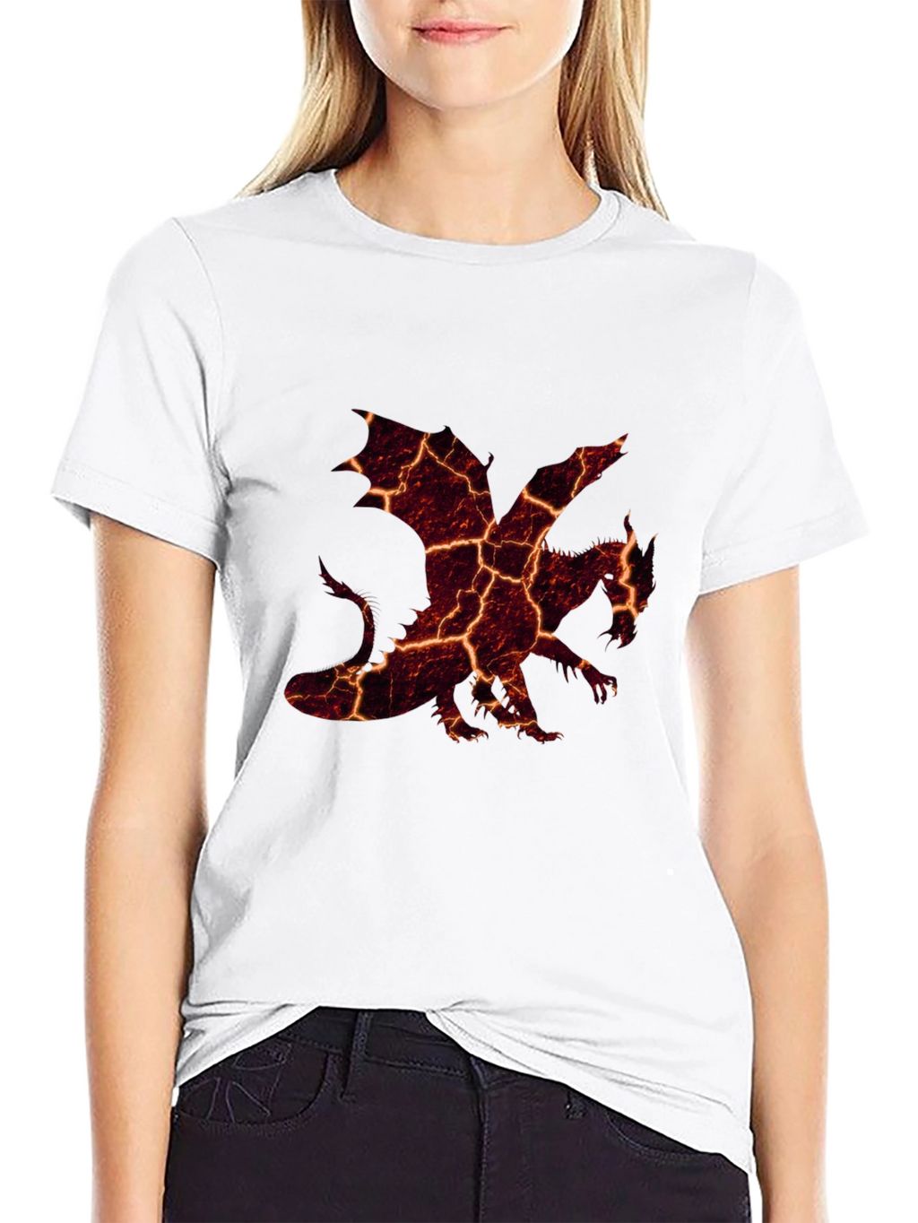 Fiery Dragon Graphic Black T-Shirt for Men