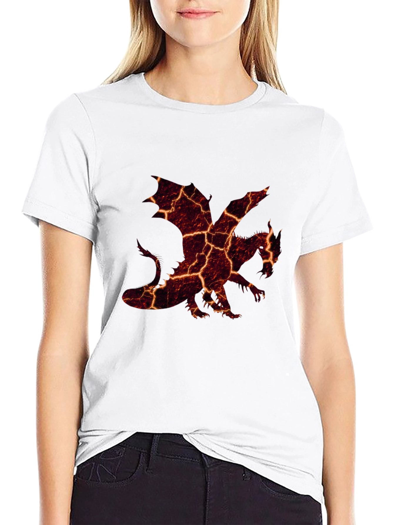 Fiery Dragon Graphic Black T-Shirt for Men