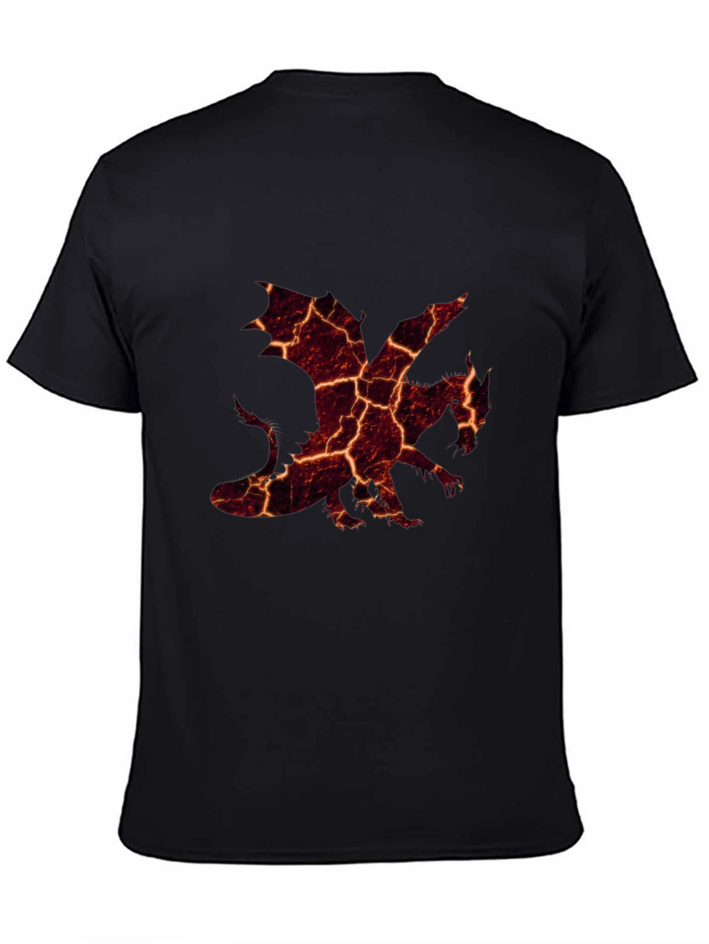 Fiery Dragon Graphic Black T-Shirt for Men