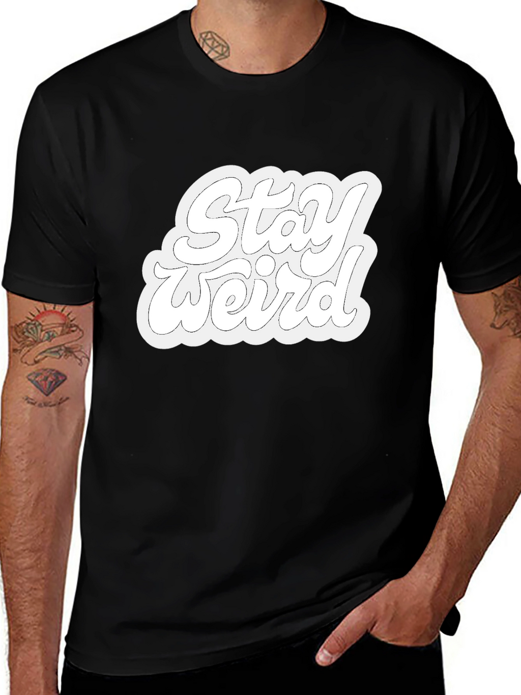 Stay Weird Black Graphic Tee
