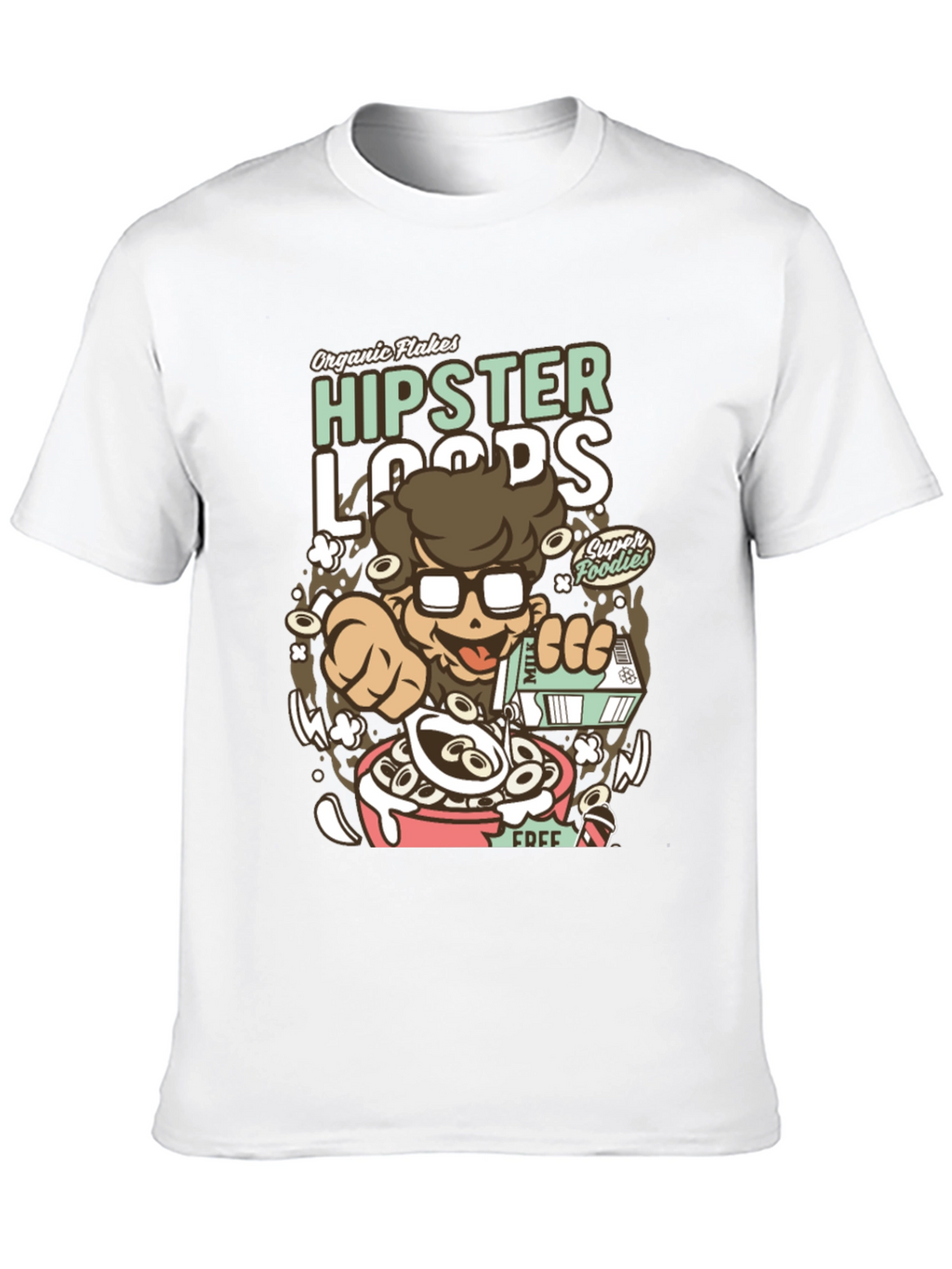 Hipster Loops Graphic Tee - Cereal Lover T-Shirt