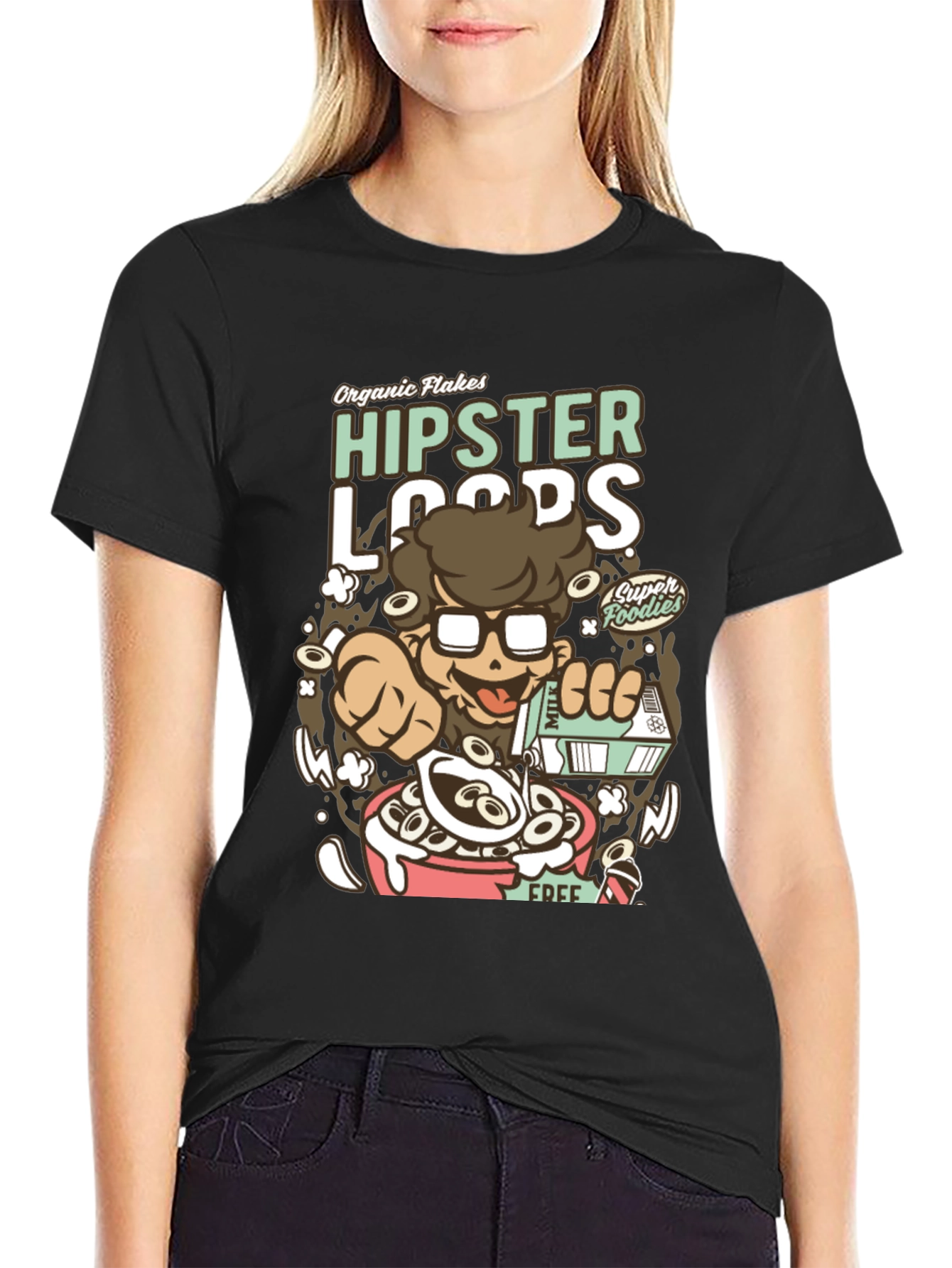 Hipster Loops Graphic Tee - Cereal Lover T-Shirt