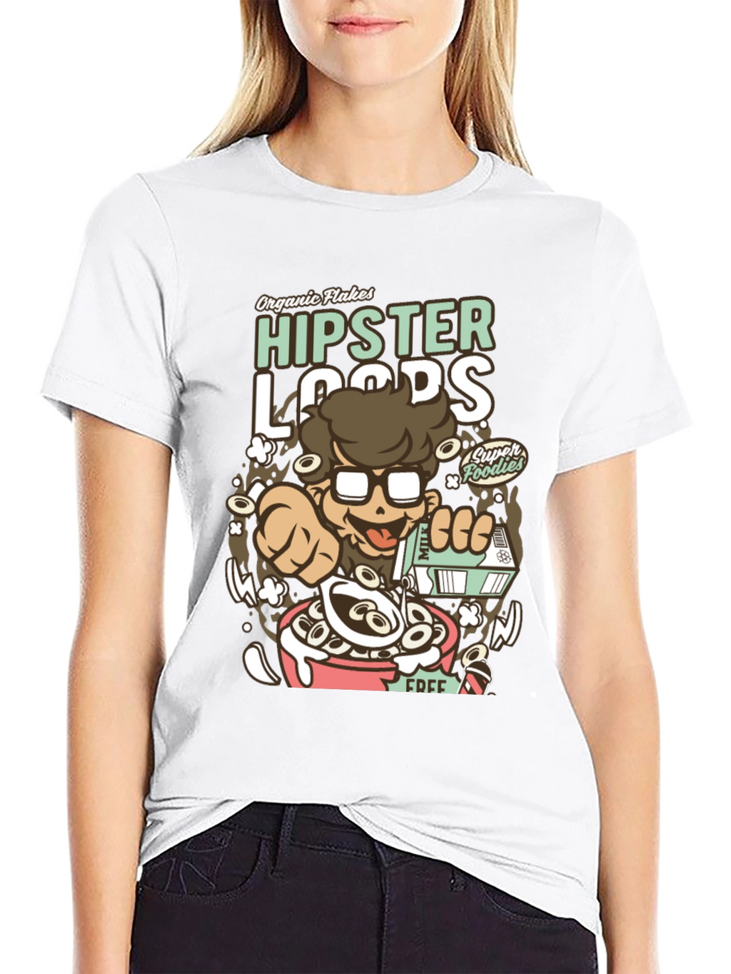 Hipster Loops Graphic Tee - Cereal Lover T-Shirt