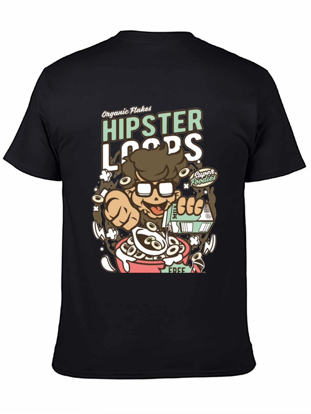 Hipster Loops Graphic Tee - Cereal Lover T-Shirt