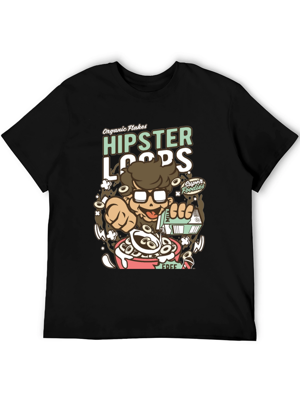 Hipster Loops Graphic Tee - Cereal Lover T-Shirt