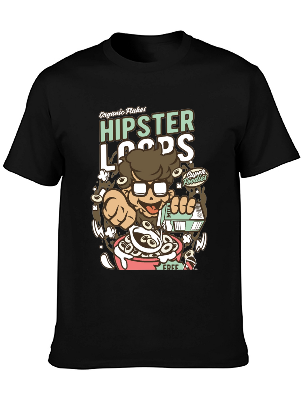 Hipster Loops Graphic Tee - Cereal Lover T-Shirt
