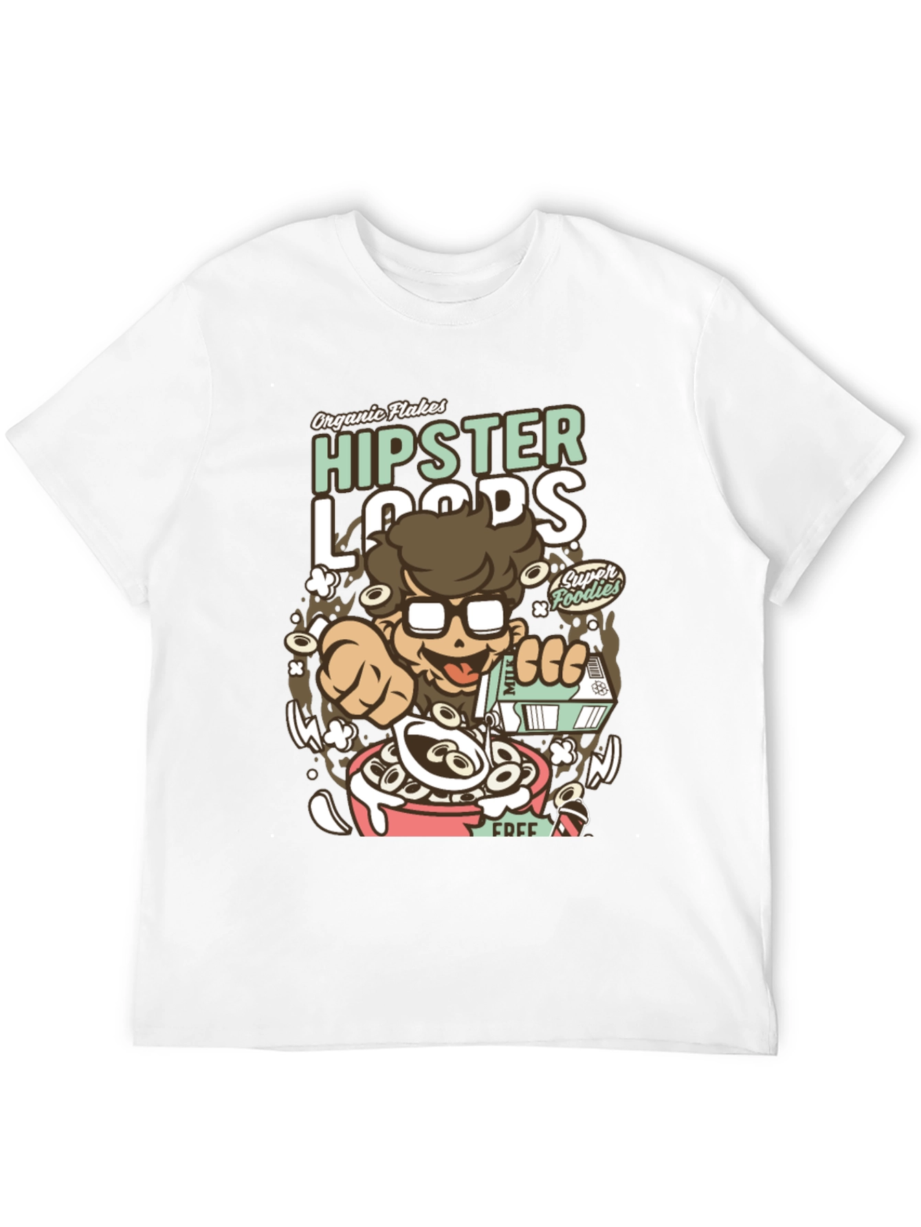 Hipster Loops Graphic Tee - Cereal Lover T-Shirt