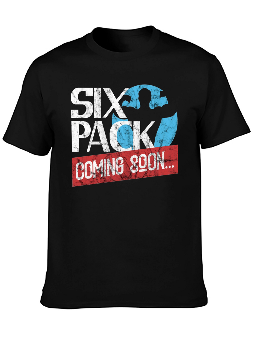Six Pack Coming Soon Mens Black T-Shirt